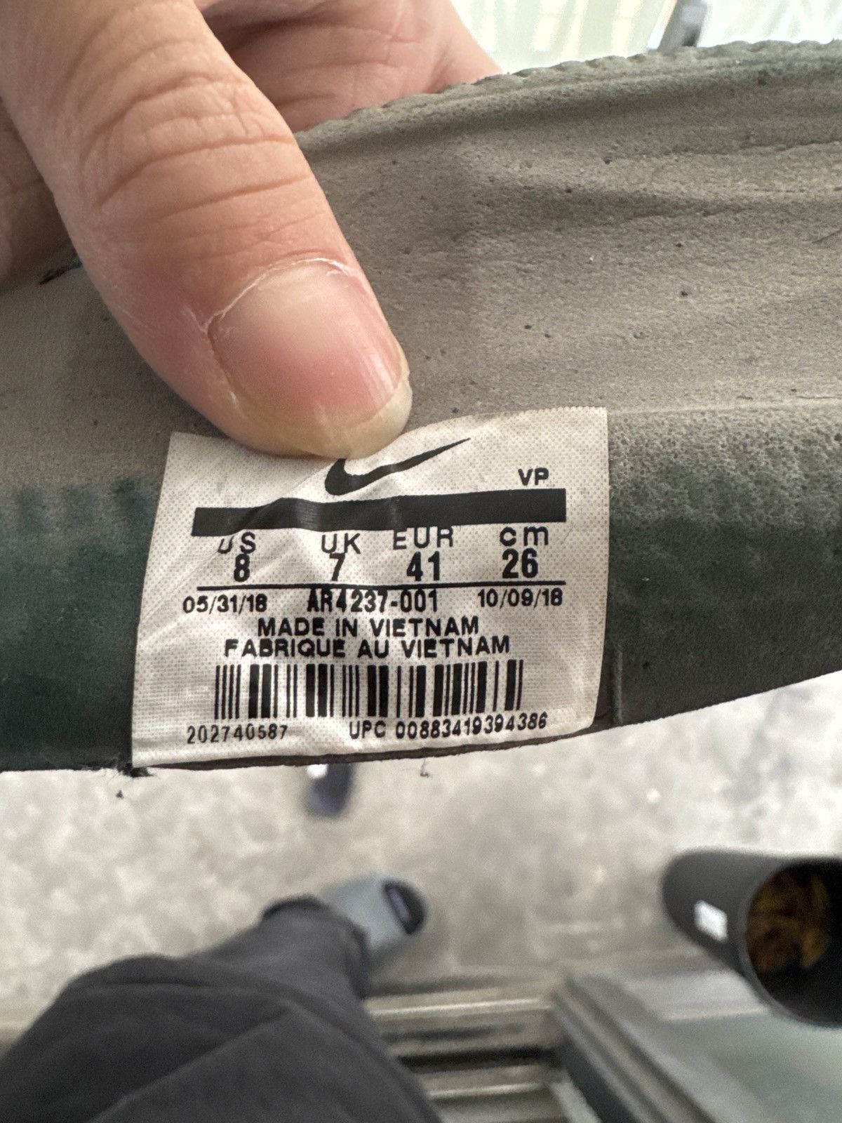 Fear of God × Nike Nike Air Fear of God 1 black fog Size US 8 / EU 41 - 6 Thumbnail
