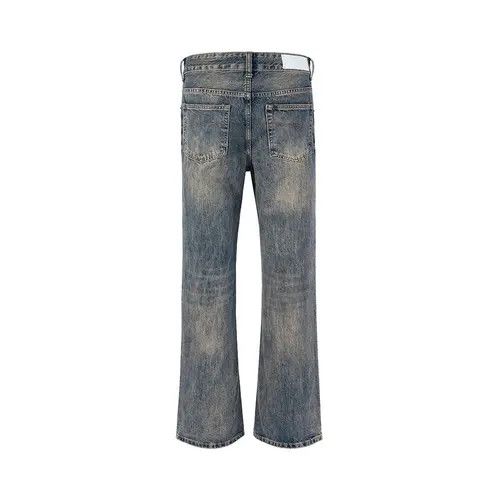 image of Vintage Boot Cut Distressed Micro Rugged Jeans in Washed Gray, Men's (Size 32)