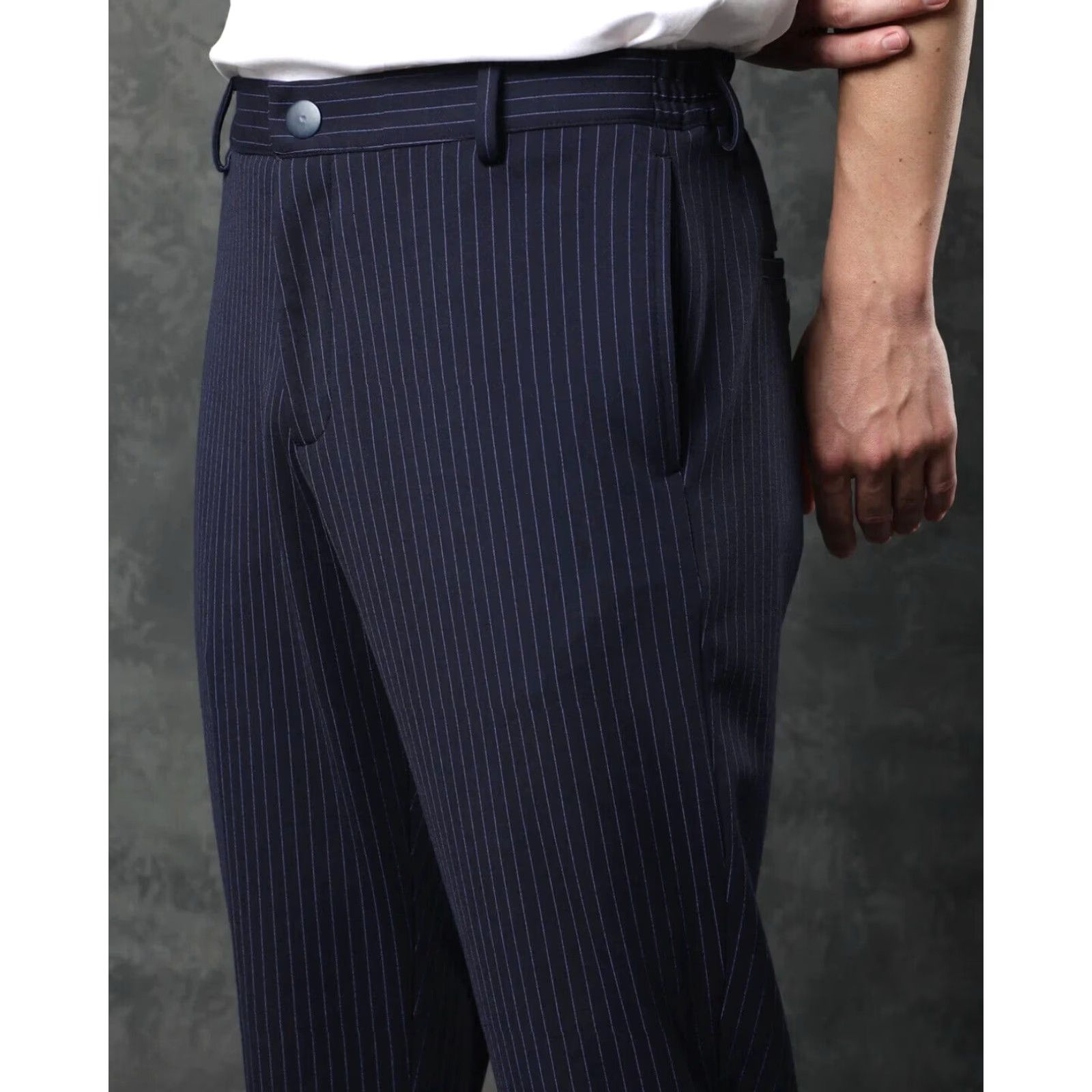 Vintage Rare Rabbit Ander Classic Pin Stripe Trousers Navy 36 Men’s Regular Size 36 Inches Inseam 31" Slim/Stretch Chino Pants Size US 36 / EU 52 - 4 Thumbnail