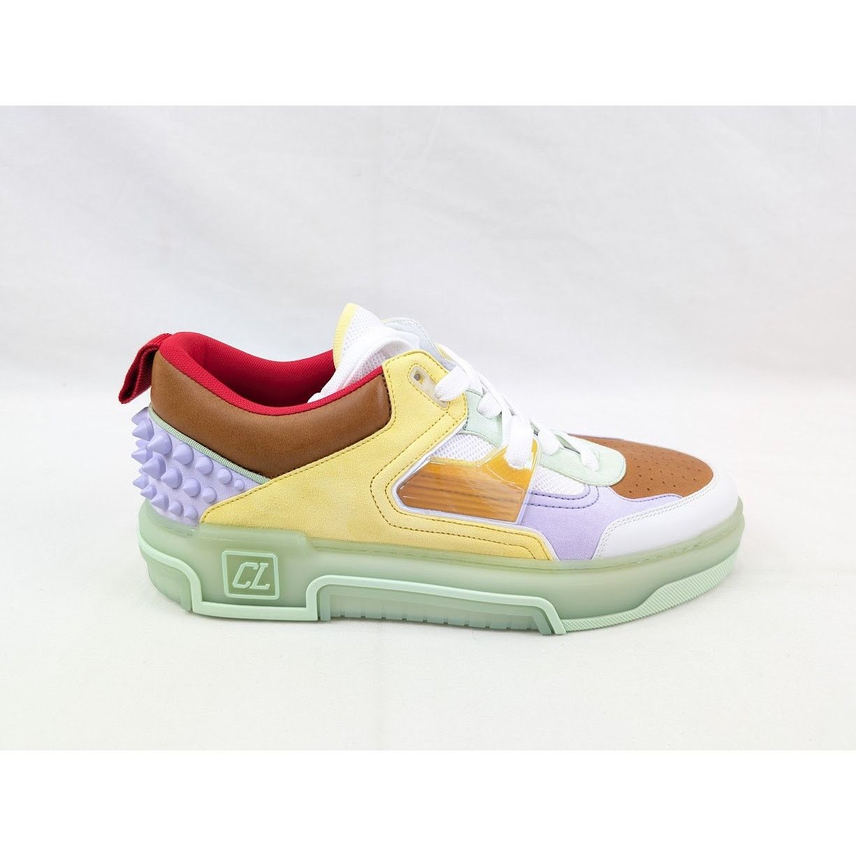 o1rshd1 Calf Astrol Loubi Flat Sneakers Studio Green/Lilac