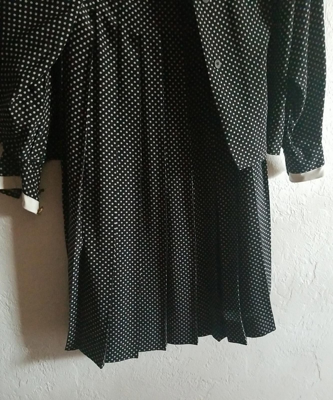 Other Gloria Sachs Black White Polka Dot Pleated Skirt Suit sz 10 Size 32" / US 10 / IT 46 - 6 Thumbnail