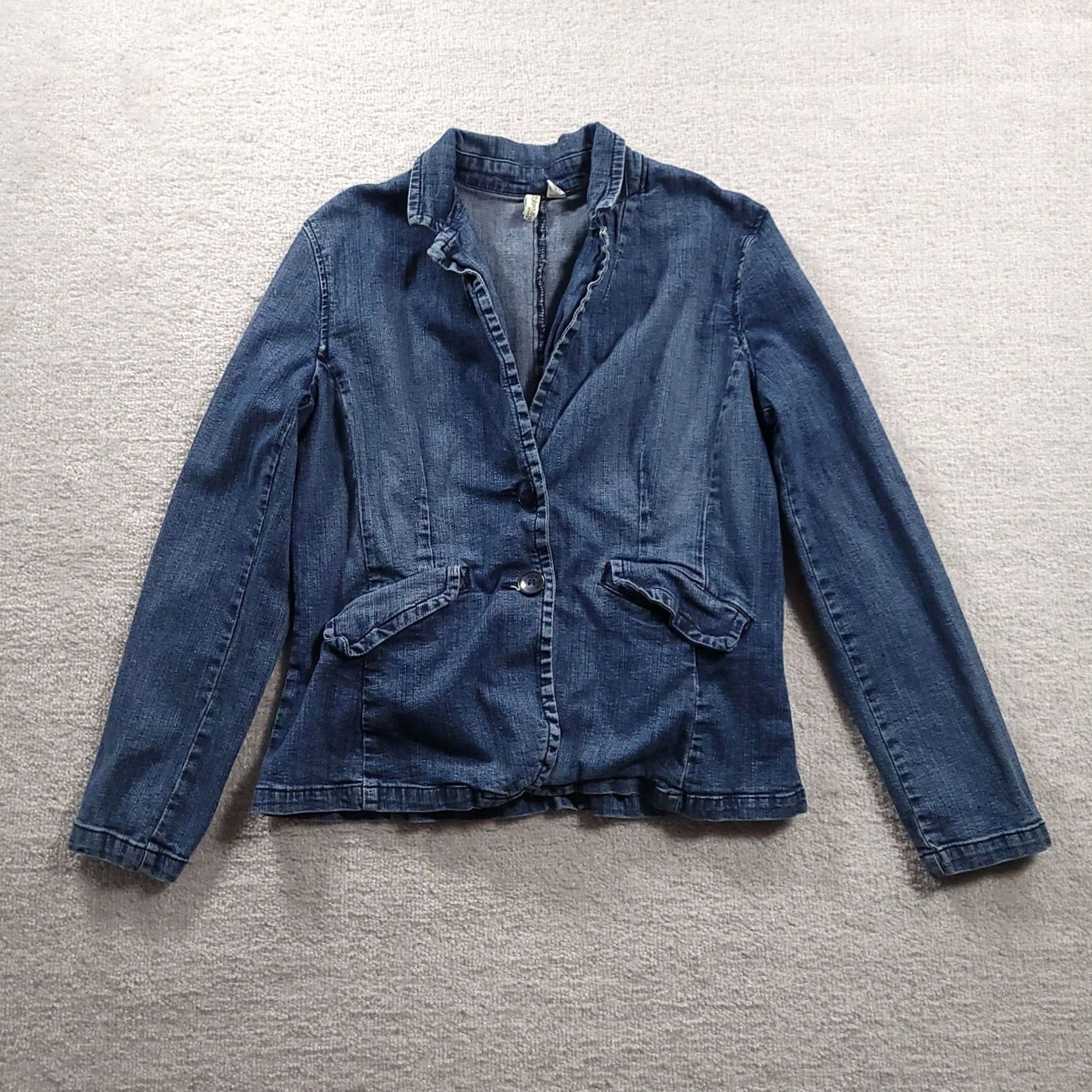 Vintage VINTAGE? No — St. John's Bay Denim Jean Jacket Button Front Blue Large Stretch Women’s Jacket Size 36" / US 14 / IT 50 - 2 Thumbnail