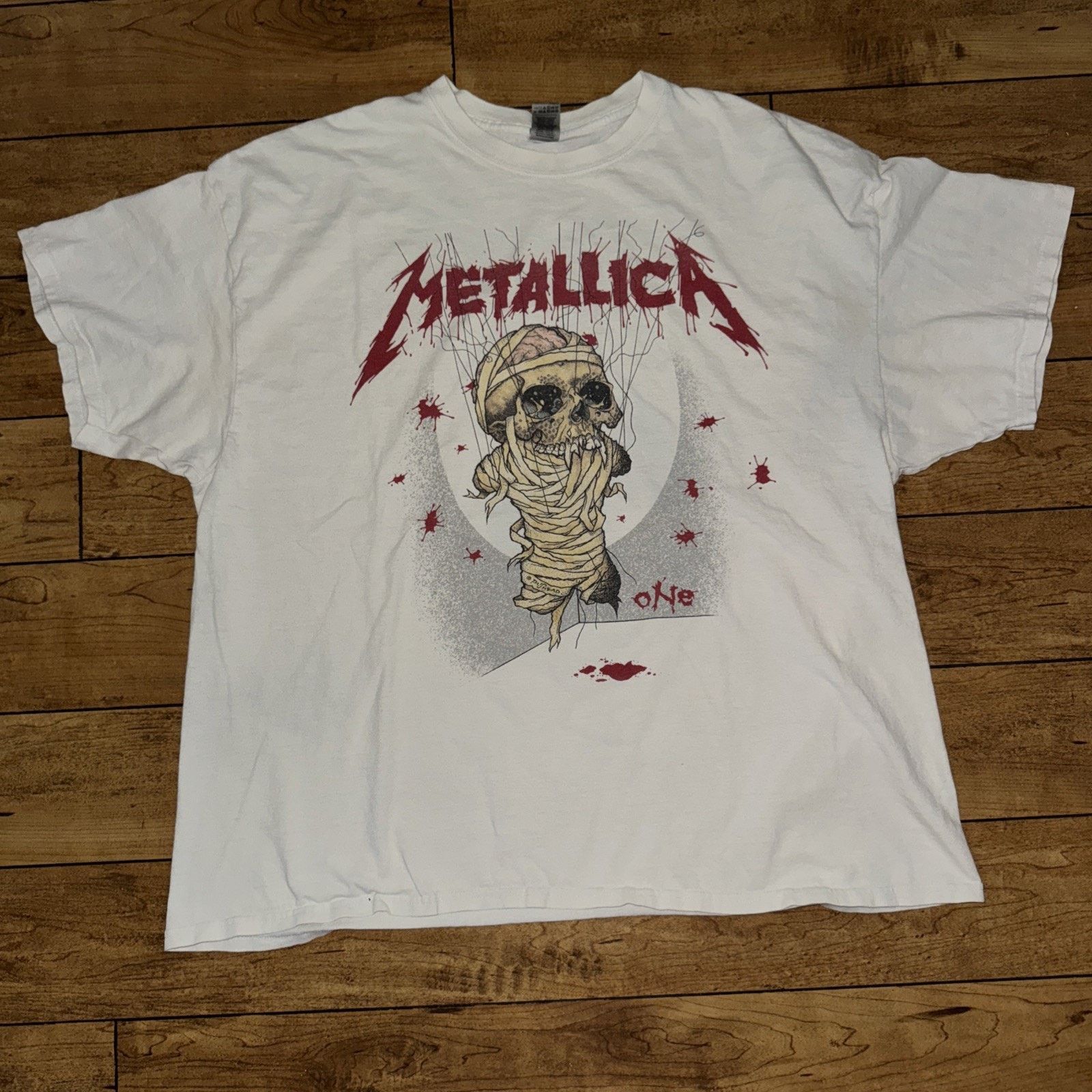 Band Tees × Metallica Metallica Landmine Tour Pushead T-Shirt White 2XL 24x27 Size US XXL / EU 58 / 5 - 1 Thumbnail