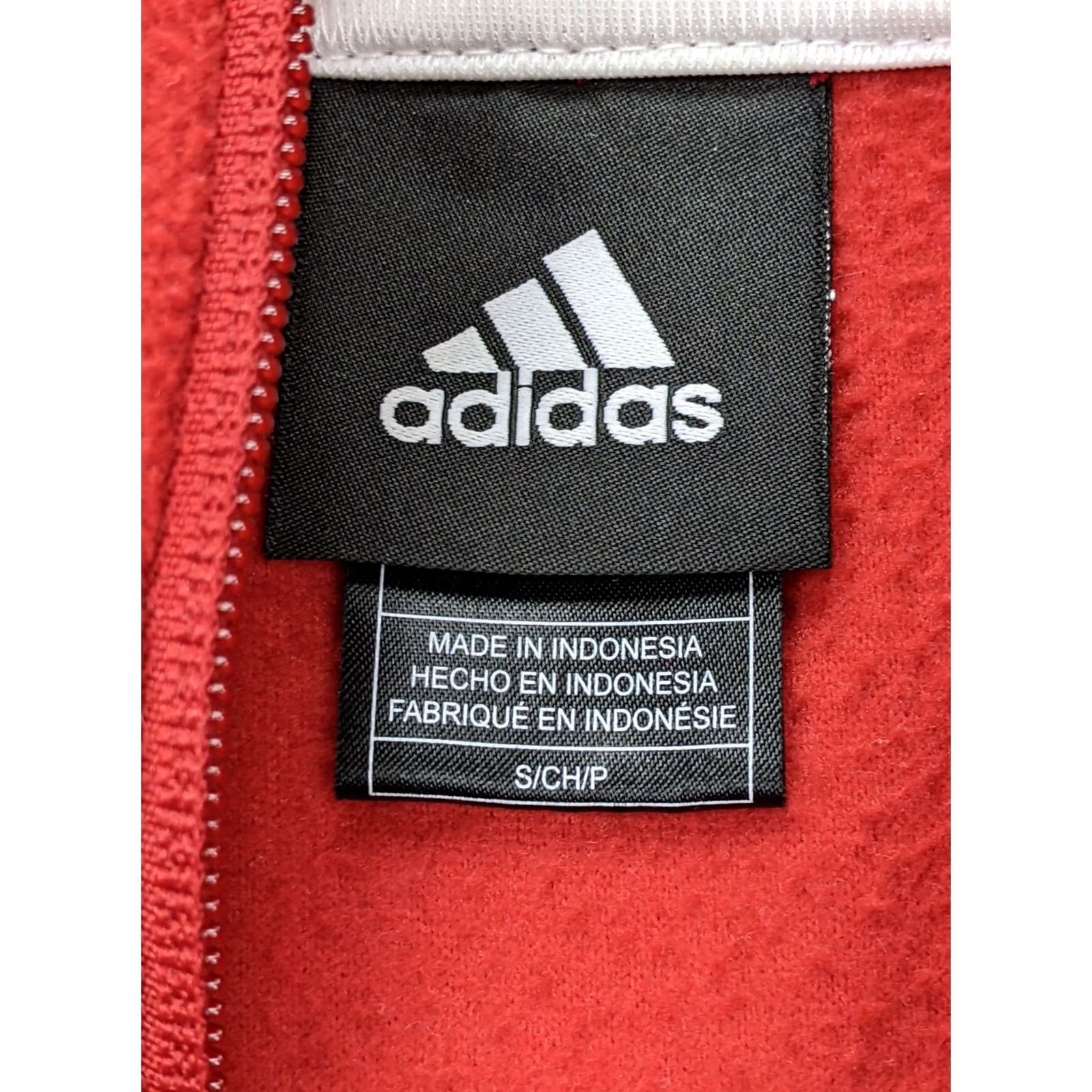 Adidas Adidas Sweatshirt Pullover 1/4 Zip Crew Neck Striped Fleece Red White Women S Size S / US 4 / IT 40 - 6 Thumbnail