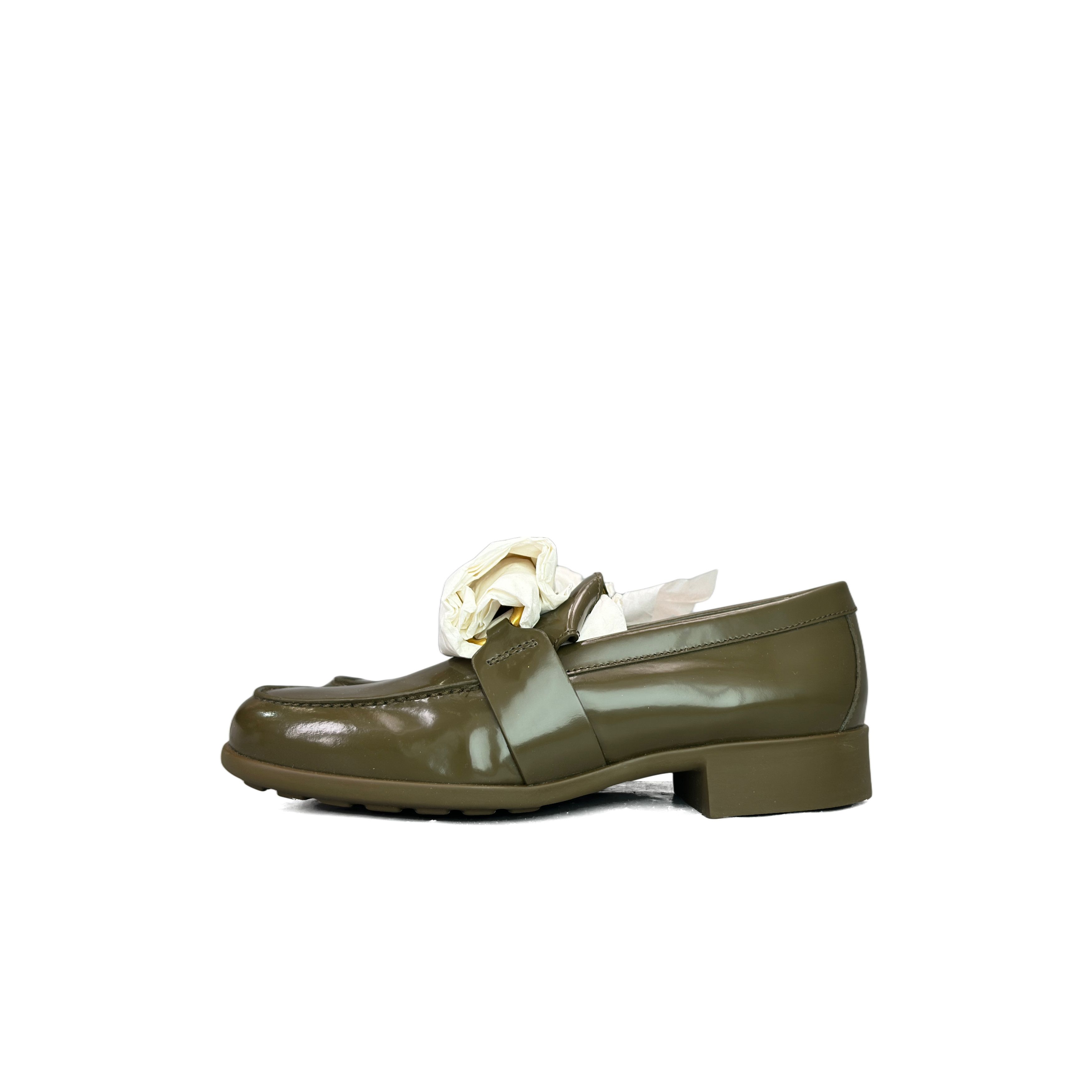 Bottega Veneta Bottega Veneta Green Leather Monsieur Loafers Size 35 Size US 5 / IT 35 - 1 Thumbnail