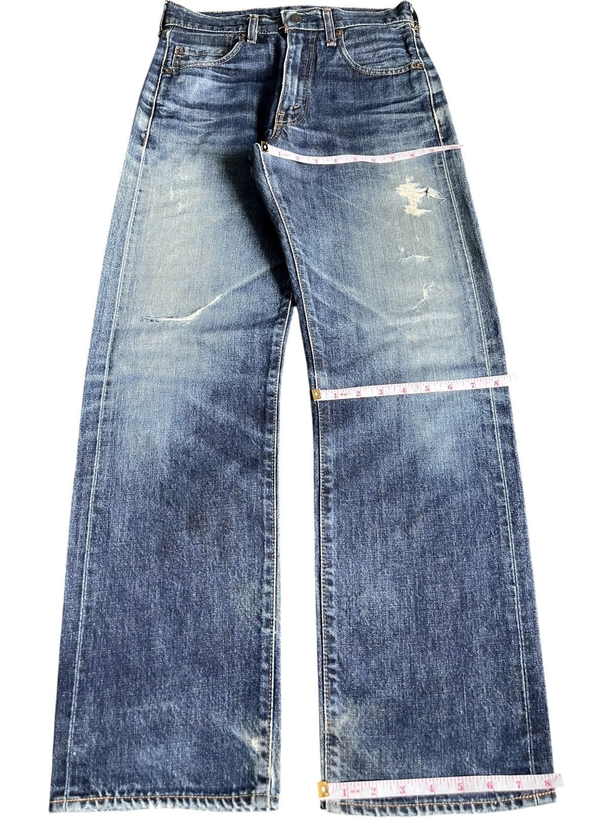 Levi's Vintage 80s Levis 551Z Big E Selvedge Talon Baggy Jeans Size US 28 / EU 44 - 8 Thumbnail