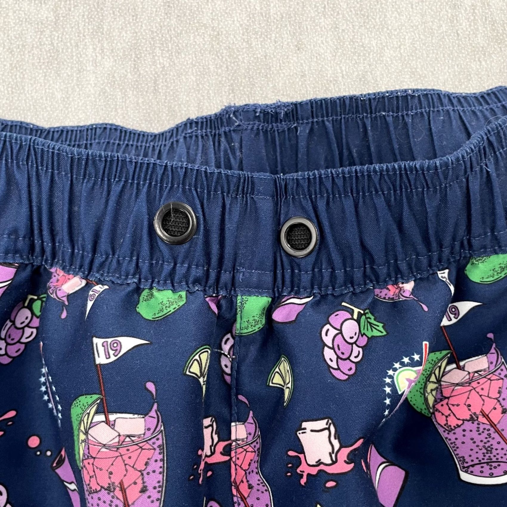 Vintage Barstool Sports Mens Adult Medium Blue Swim Trunks Drinks Print Lined M Size US 31 - 6 Thumbnail