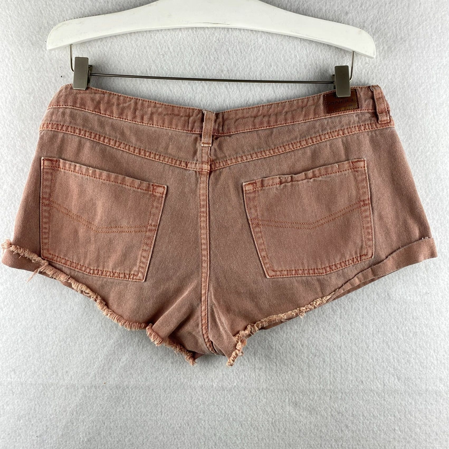 O'Neill O'Neill Shorts Womens 9 Coral Cut-Off Denim Fray Distressed Hotpants Size 24" / US 00 / IT 34 - 7 Thumbnail
