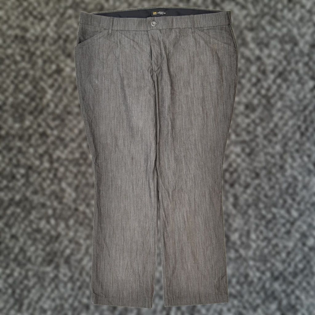 Lee LEE Womens Mid Rise Straight Casual Trousers Grey W44 L31 Cotton DP03 Classic Rise Zip Regular Pattern No Pattern DP03 Size 30" / US 8 / IT 44 - 1 Thumbnail
