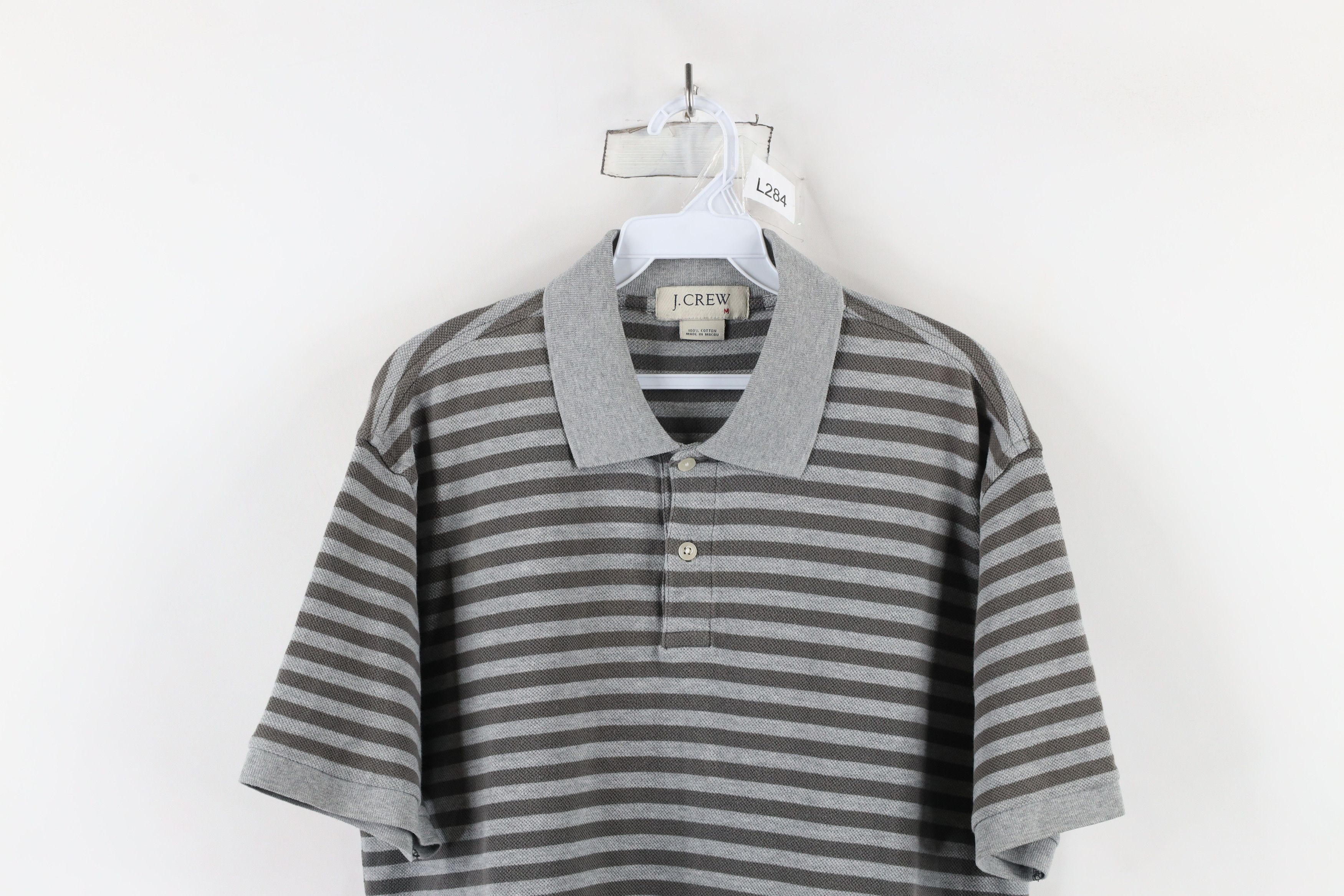J.Crew × Vintage Vintage 90s J Crew Striped Short Sleeve Polo Shirt Cotton Size US M / EU 48-50 / 2 - 2 Thumbnail