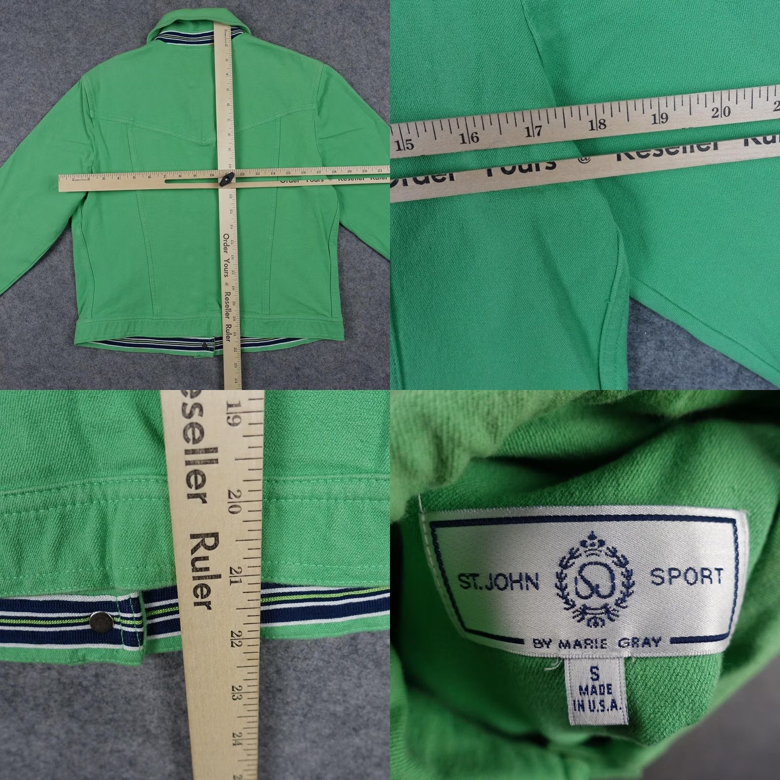 Vintage VINTAGE St John Sport Jacket Womens S Green Solid Button Collared Casual Regular Fall Spring Mens/Womens Size S / US 4 / IT 40 - 9 Thumbnail