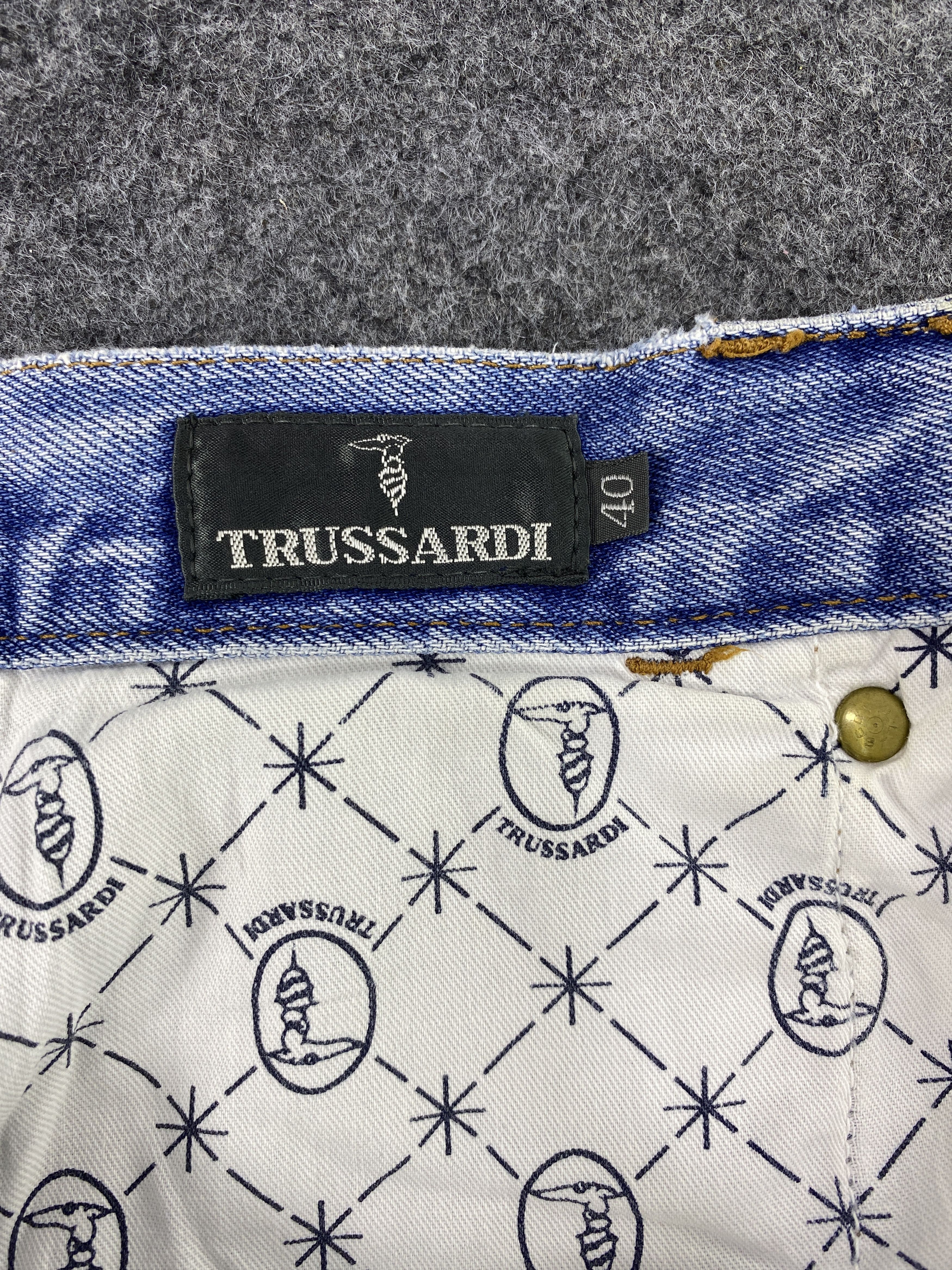 Trussardi Vintage Baggy Trussardi Distressed Blue Wash Jeans - J1124 Size 26" / US 2 / IT 38 - 13 Thumbnail