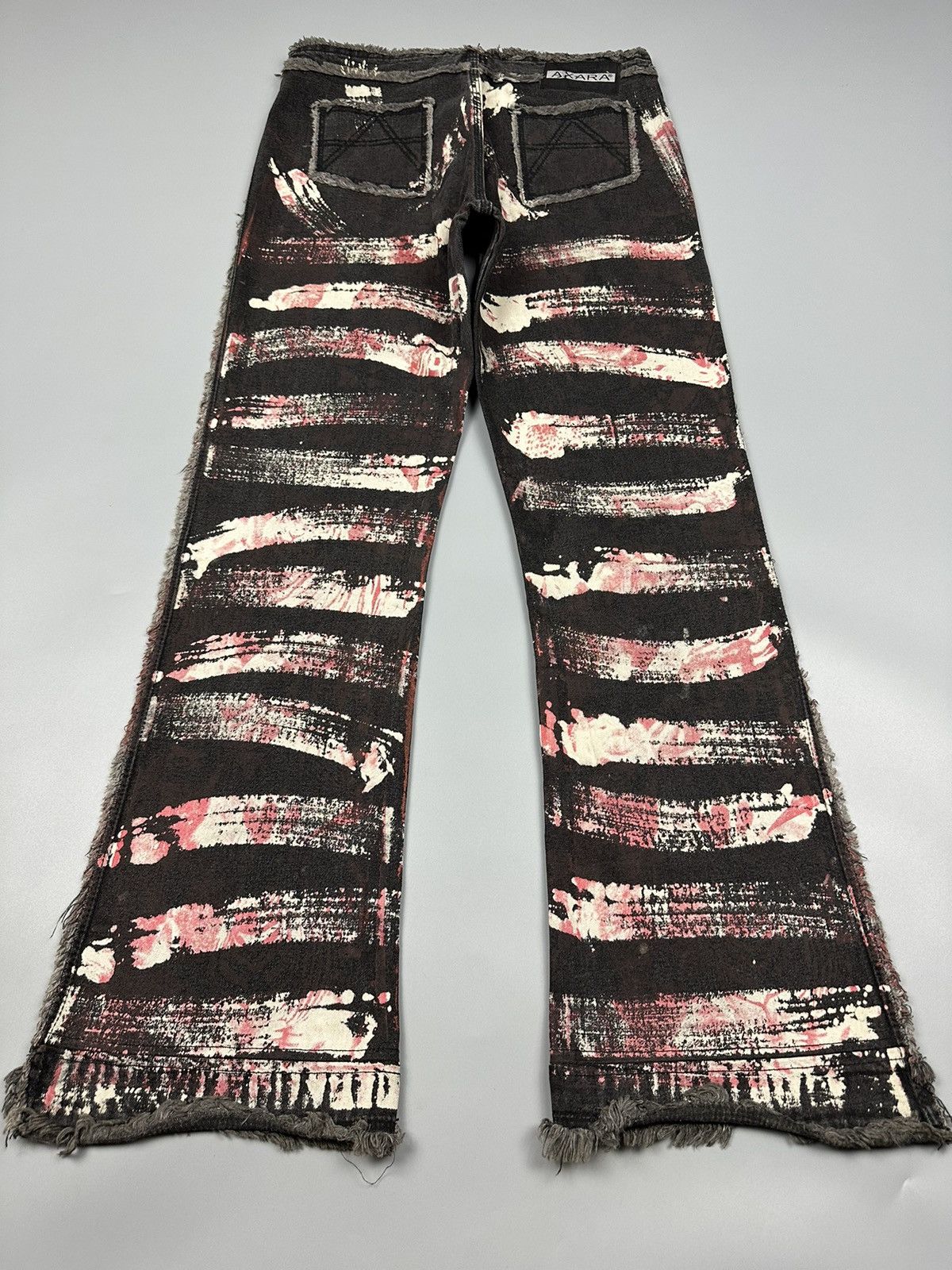 If Six Was Nine × Le Grande Bleu (L.G.B.) 🔥Rare🔥Axara Turk Malidir Punk Graffiti Painted Flared Pants Size US 28 / EU 44 - 4 Thumbnail