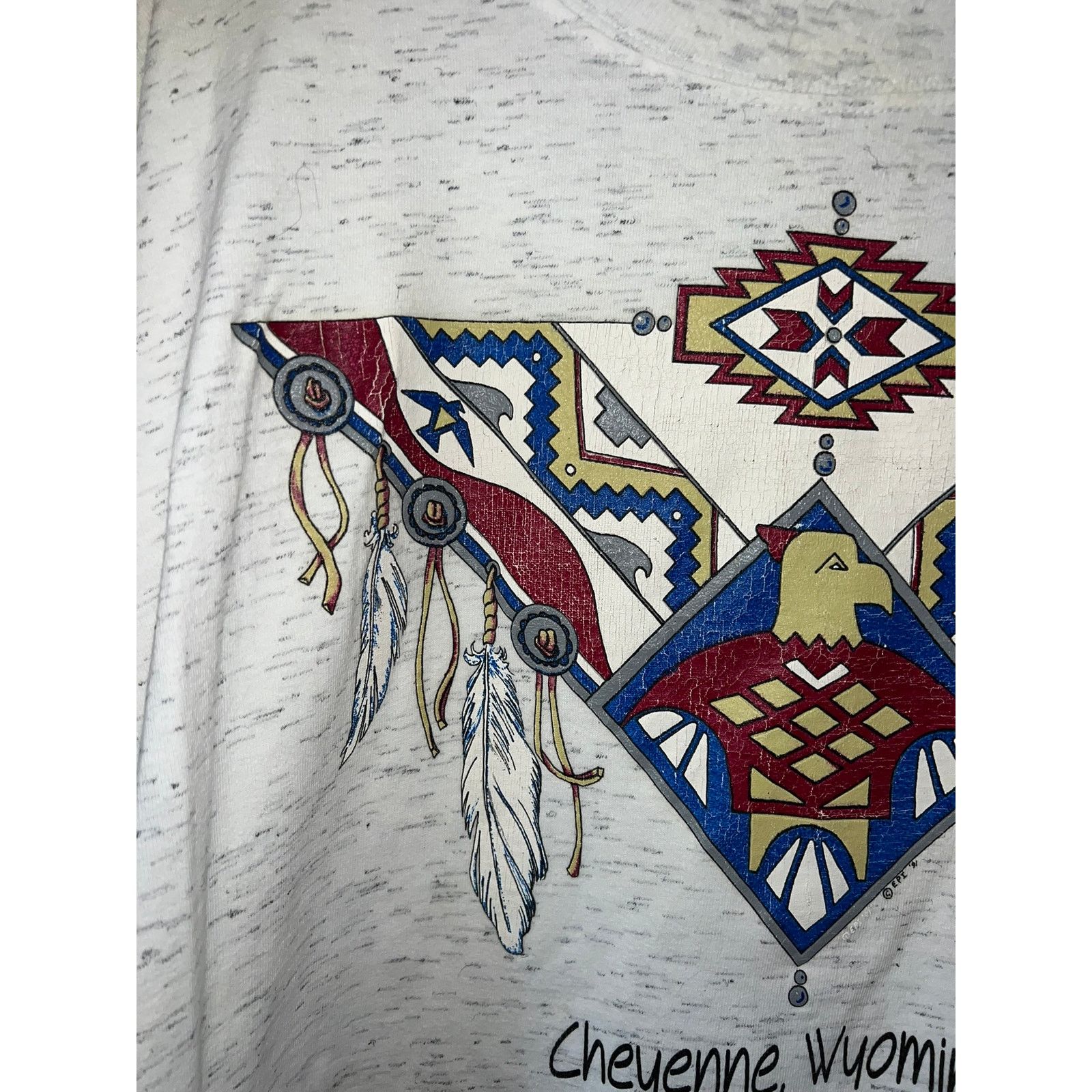 Vintage Vintage Cheyenne Shirt WY Wyoming Gray Native Tee VTG 2XL Size US XXL / EU 58 / 5 - 3 Thumbnail