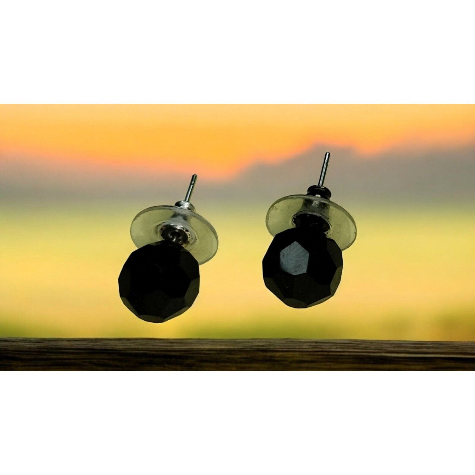 Other Black Glass Ball Earrings Jewelry Sphere Stud Whimsygoth Size ONE SIZE - 1 Thumbnail