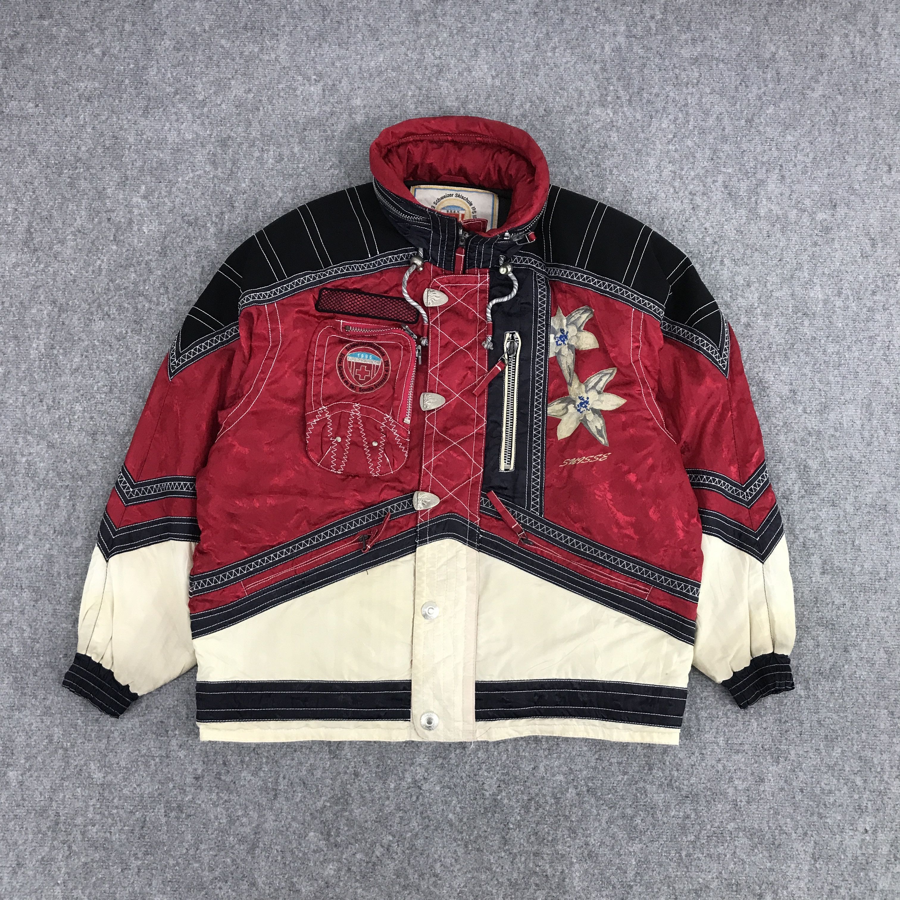 Vintage SWISS SKI SCHOOL SKI RARE DESIGN JACKET Size US L / EU 52-54 / 3 - 1 Thumbnail