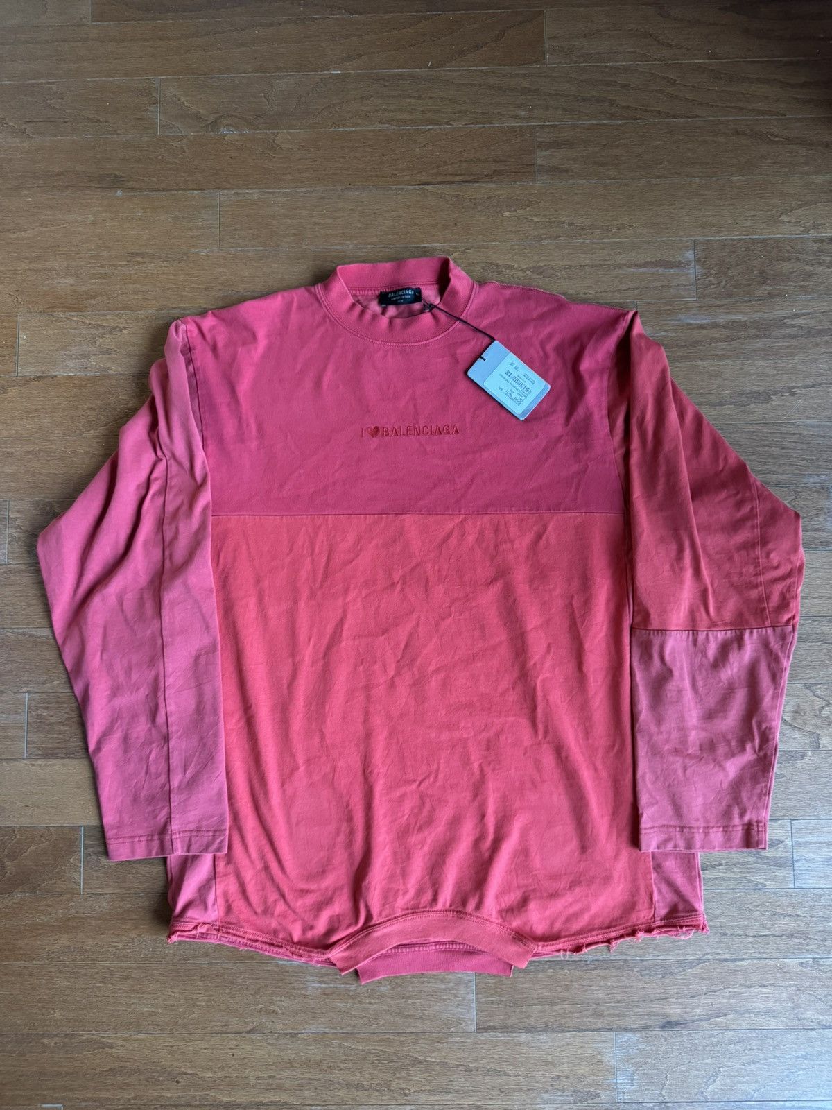 Balenciaga olin1g1024 | Love Upcycled Long Sleeve T-ShirtLarge Fit Size US XXS / EU 40 - 1 Thumbnail