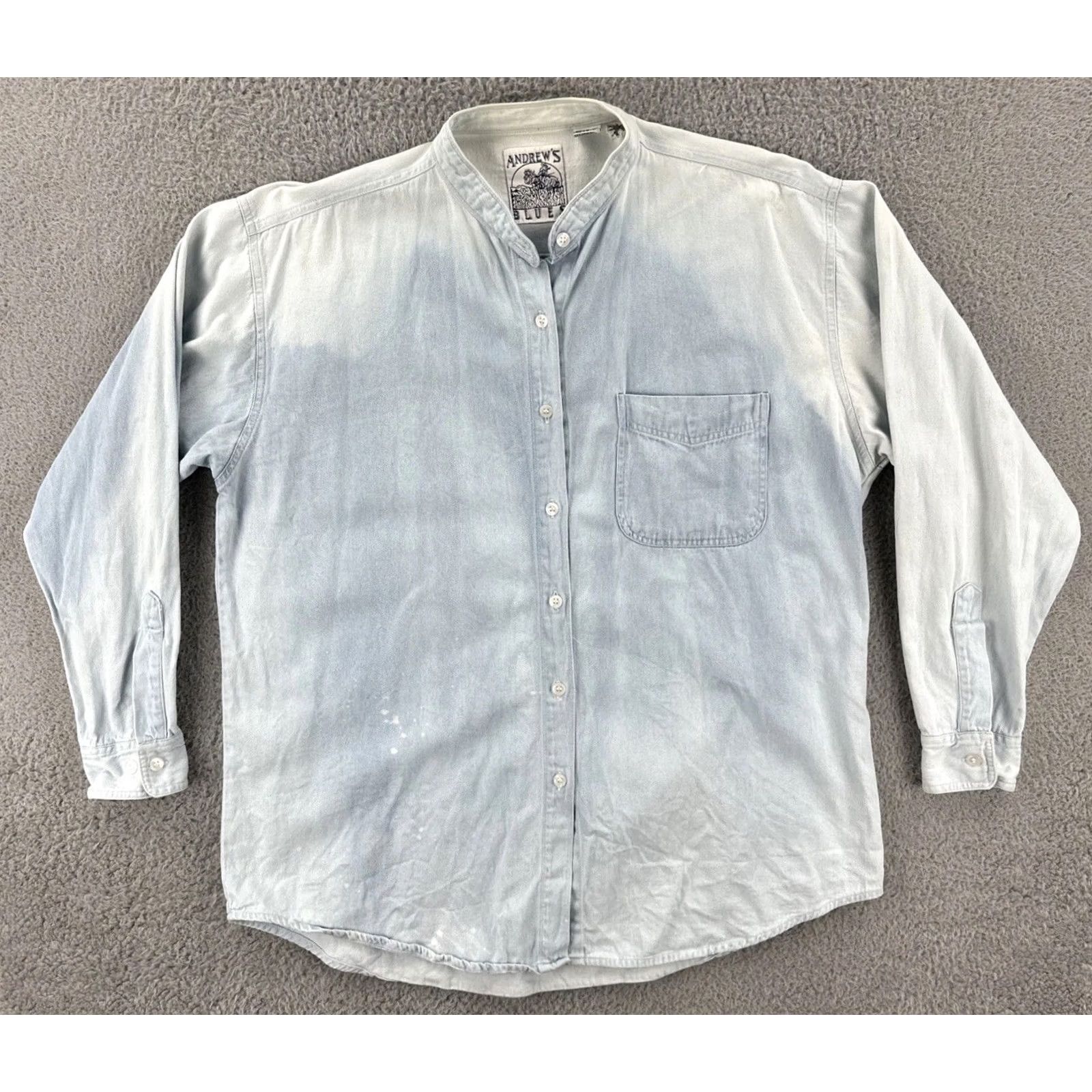 Vintage VINTAGE Andrew’s Blues Denim Shirt Womens Medium Blue 90s Button-Up Shirt Size M / US 6-8 / IT 42-44 - 2 Thumbnail