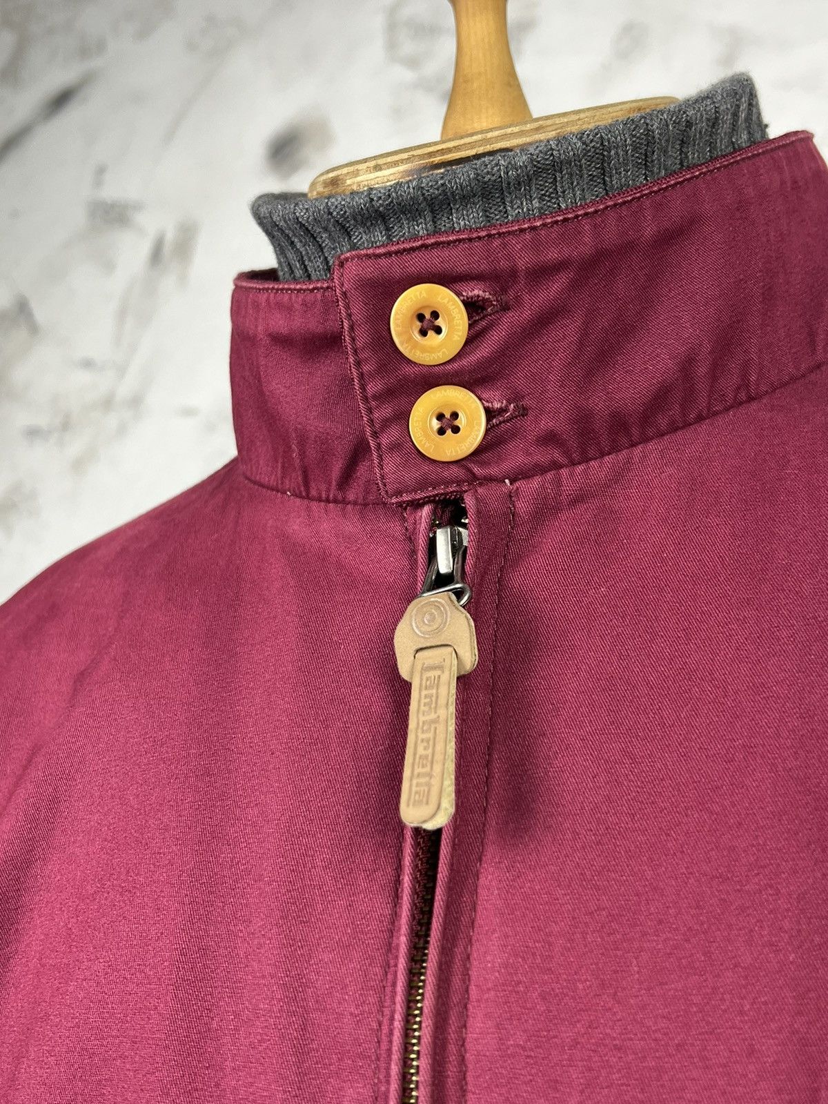 Lambretta Vintage Lambretta Burgundy Bomber Jacket Size L Size US L / EU 52-54 / 3 - 3 Thumbnail