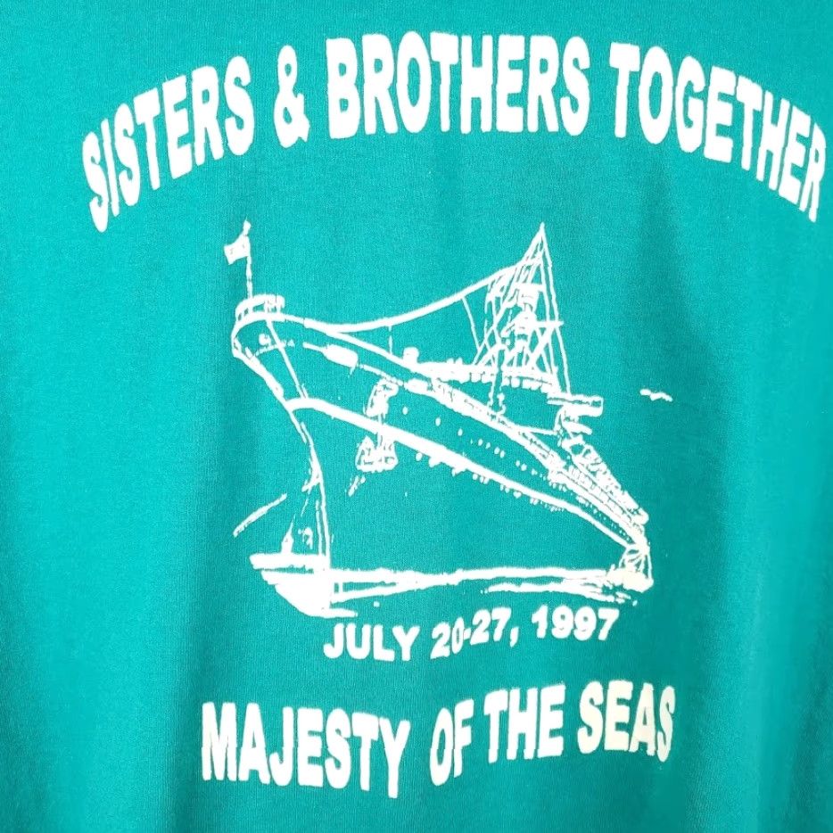 Hanes VINTAGE Majesty Of The Seas Cruise T Shirt Mens XL Green 90s Royal Caribbean Cruise Ship Graphic Tee Hanes Mens XL Sons & Brothers Size US XL / EU 56 / 4 - 3 Thumbnail