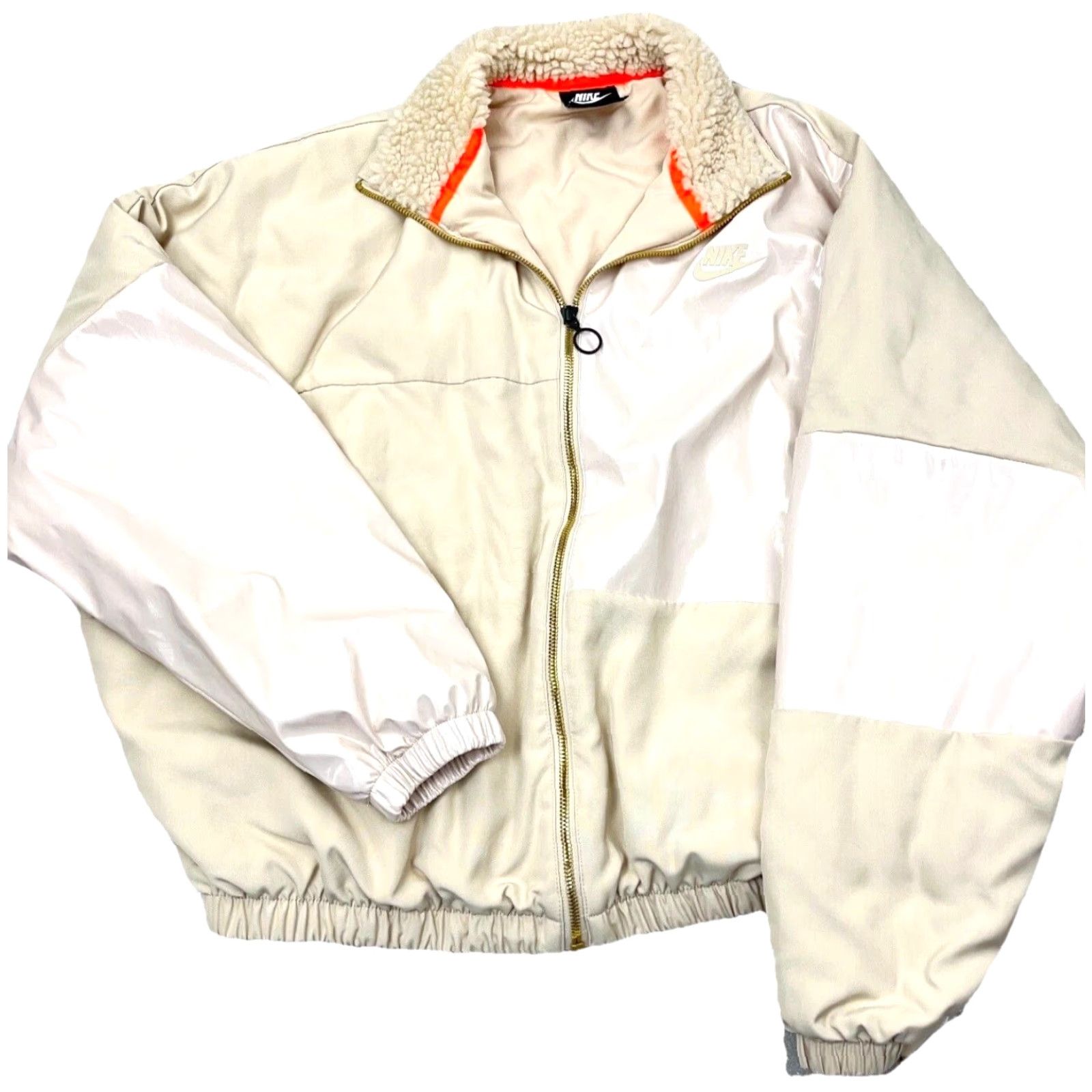 Nike VINTAGE Nike Jacket Women Medium Tan Puffer Windbreaker Loose Baggy Fit Ladies Size M / US 6-8 / IT 42-44 - 2 Thumbnail