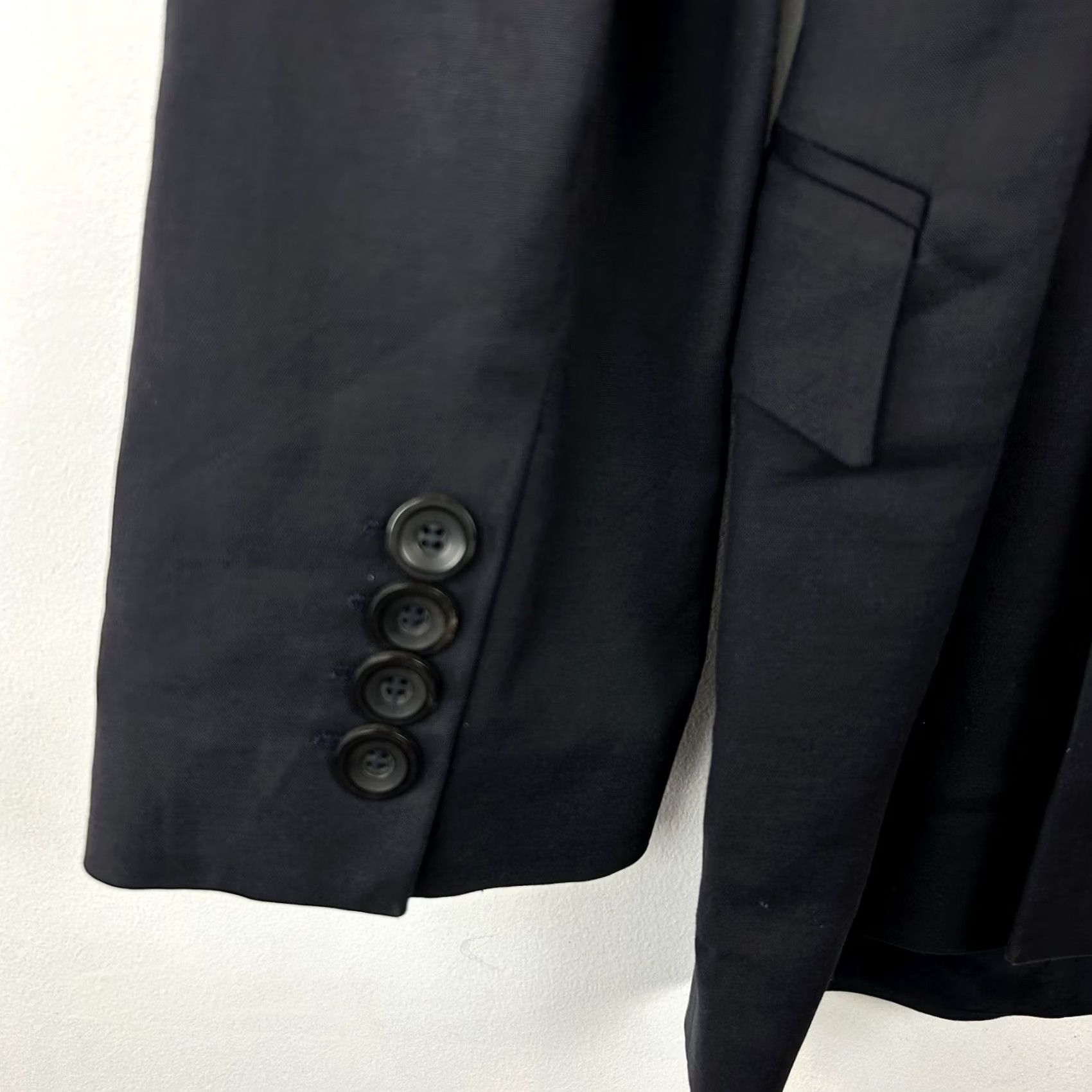 Piazza Sempione Piazza Sempione Blazer Womens 10 Black Solid Single-Breasted 3-Button Jacket Knit/Cotton Blend Capstone? Size L / US 10 / IT 46 - 5 Thumbnail