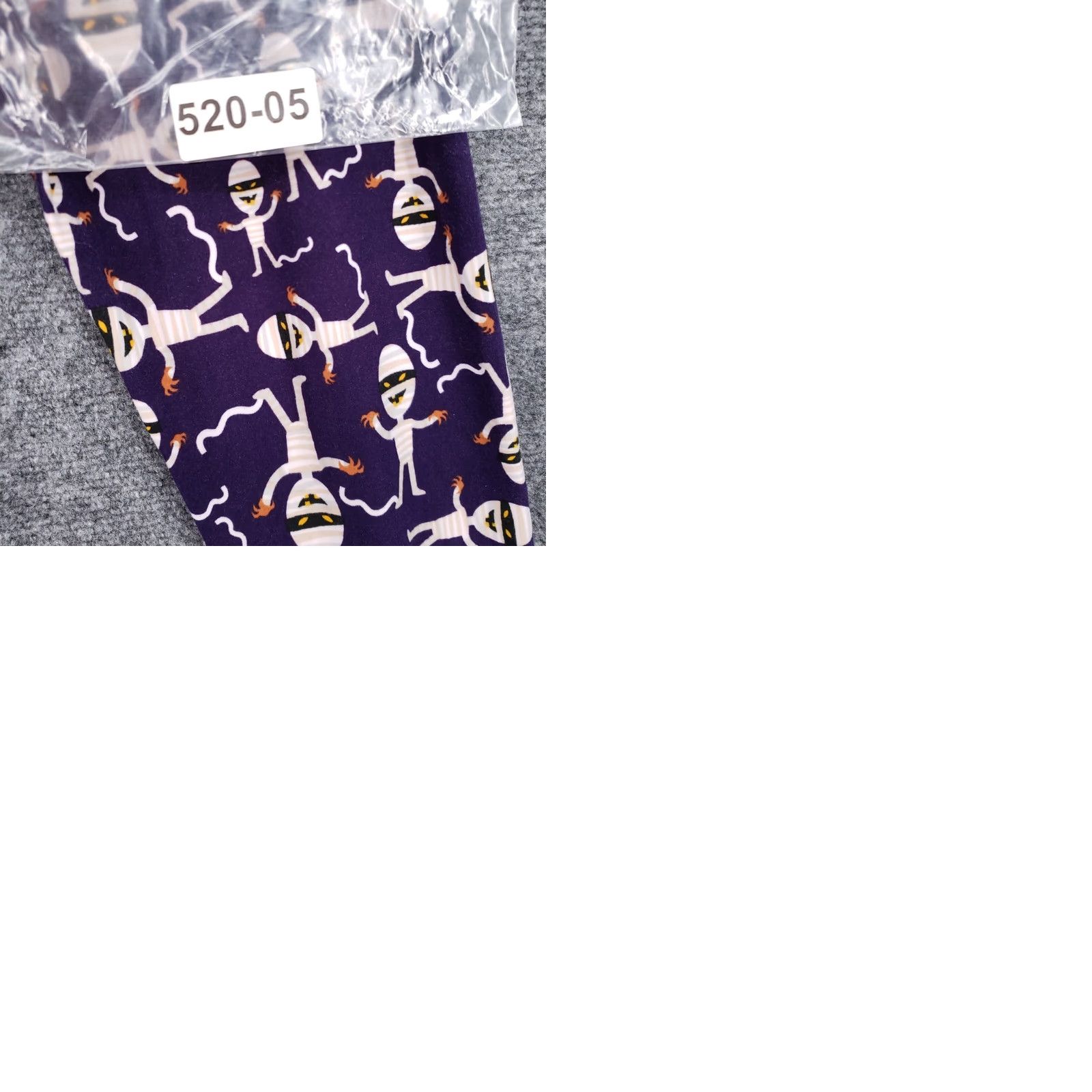 Vintage LuLaRoe Leggings Womens One Size Purple Halloween Mummy Print Stretch Pull On Size 42" / US 20 - 9 Thumbnail