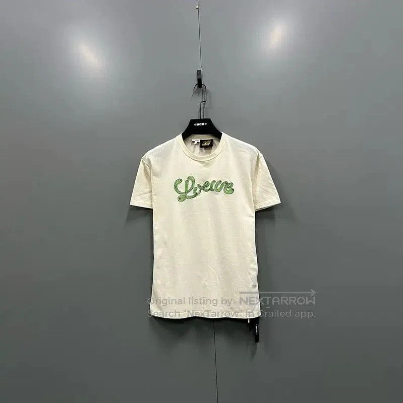 Loewe Summer White Cotton Logo Tee .