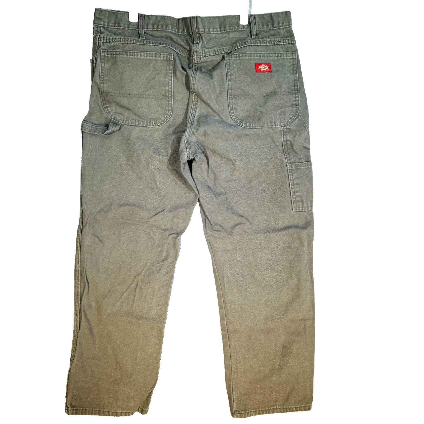 Dickies Dickies Jeans Mens 38x30 Green Canvas Relaxed Fit 5-Pocket Logo Zip Work Pants Size US 38 / EU 54 - 2 Thumbnail