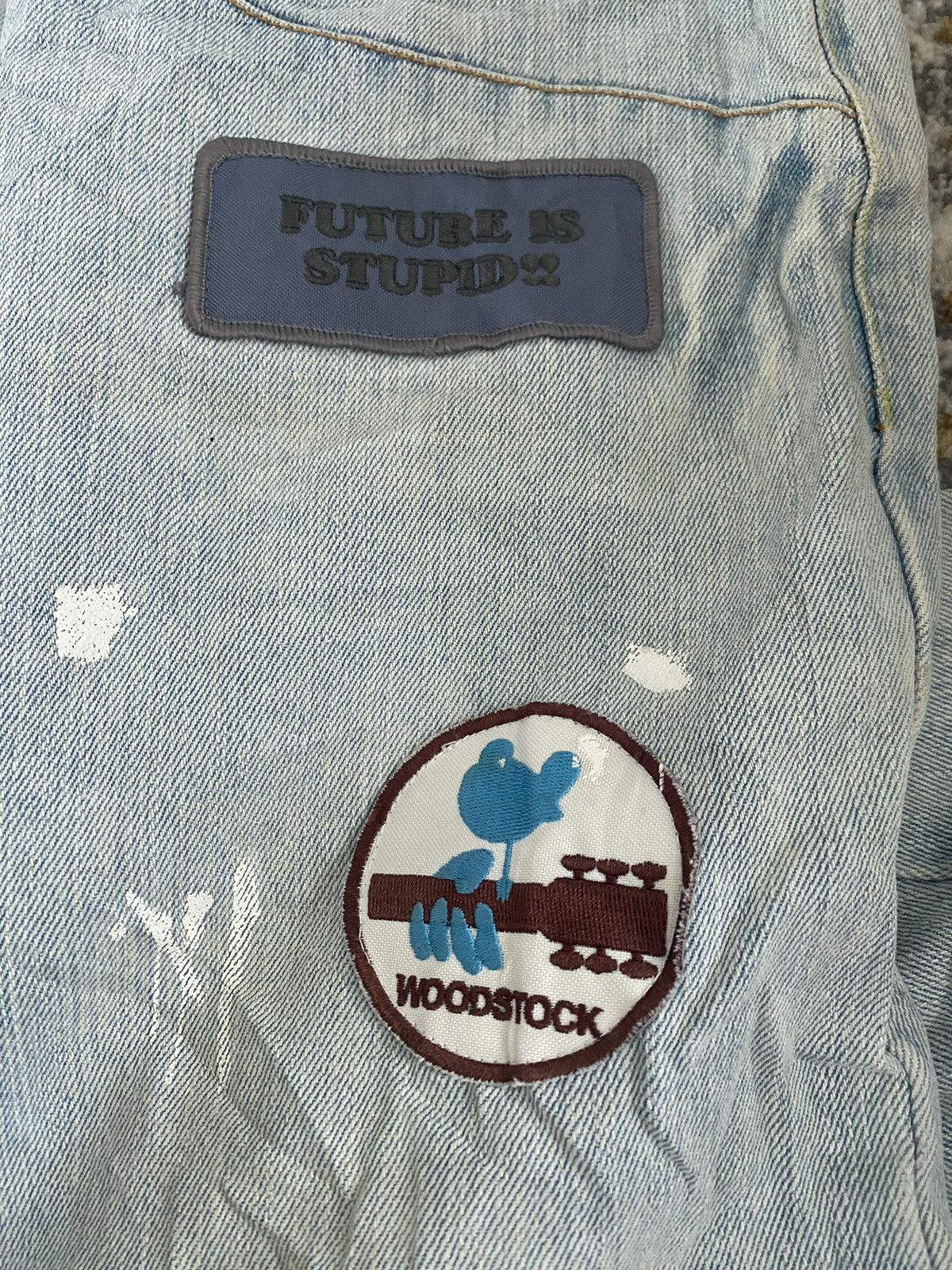 If Six Was Nine × Japanese Brand × The Rolling Stones JAPAN BRAND JOGE MARTIN DISTRESS PAINTED BANDANA DENIM Size US 31 - 9 Thumbnail