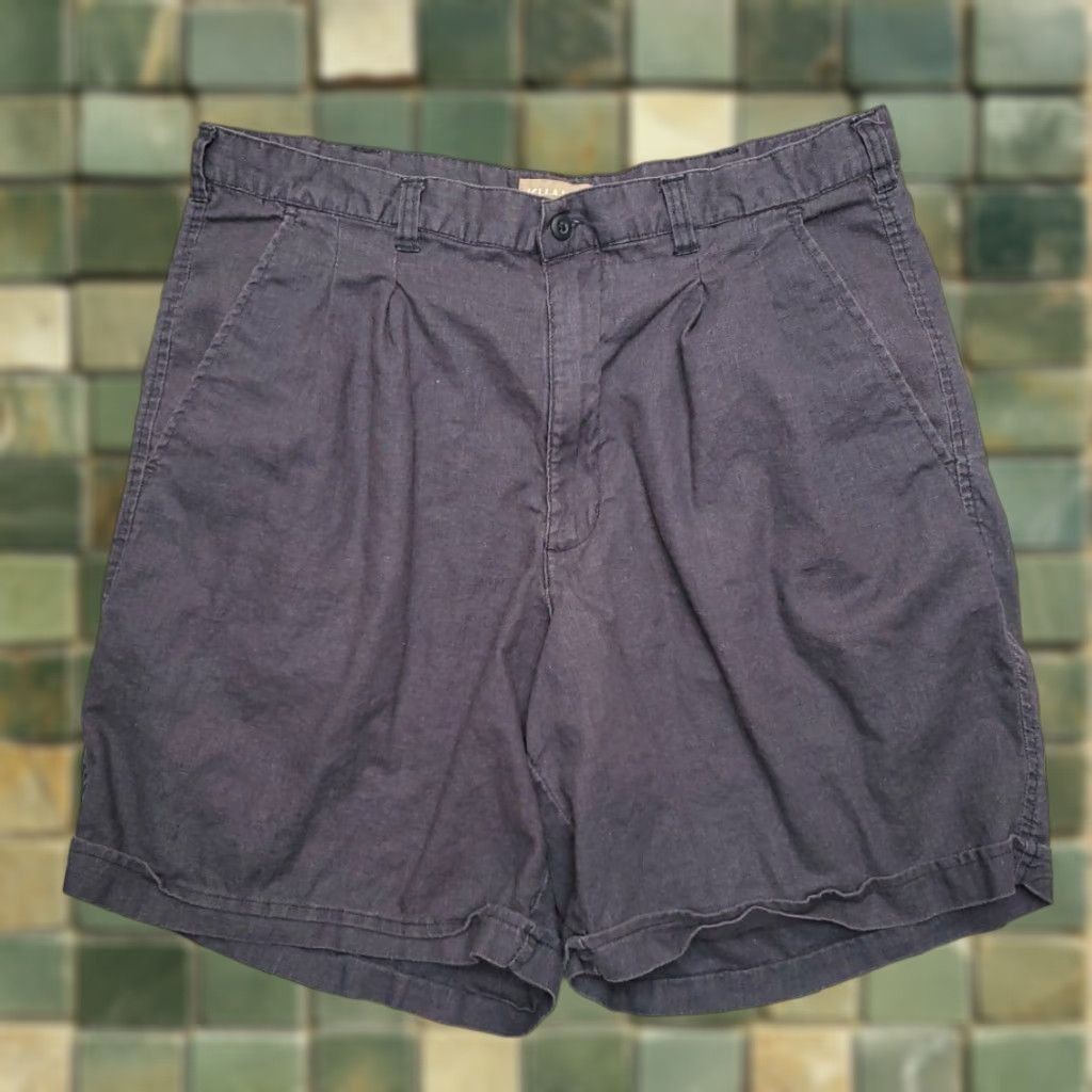 Arrow Arrow Khakis Shorts Mens Blue Linen Blend Pleated Cargo Casual Pocket Front Zip 36 Regular Size US 36 / EU 52 - 1 Thumbnail