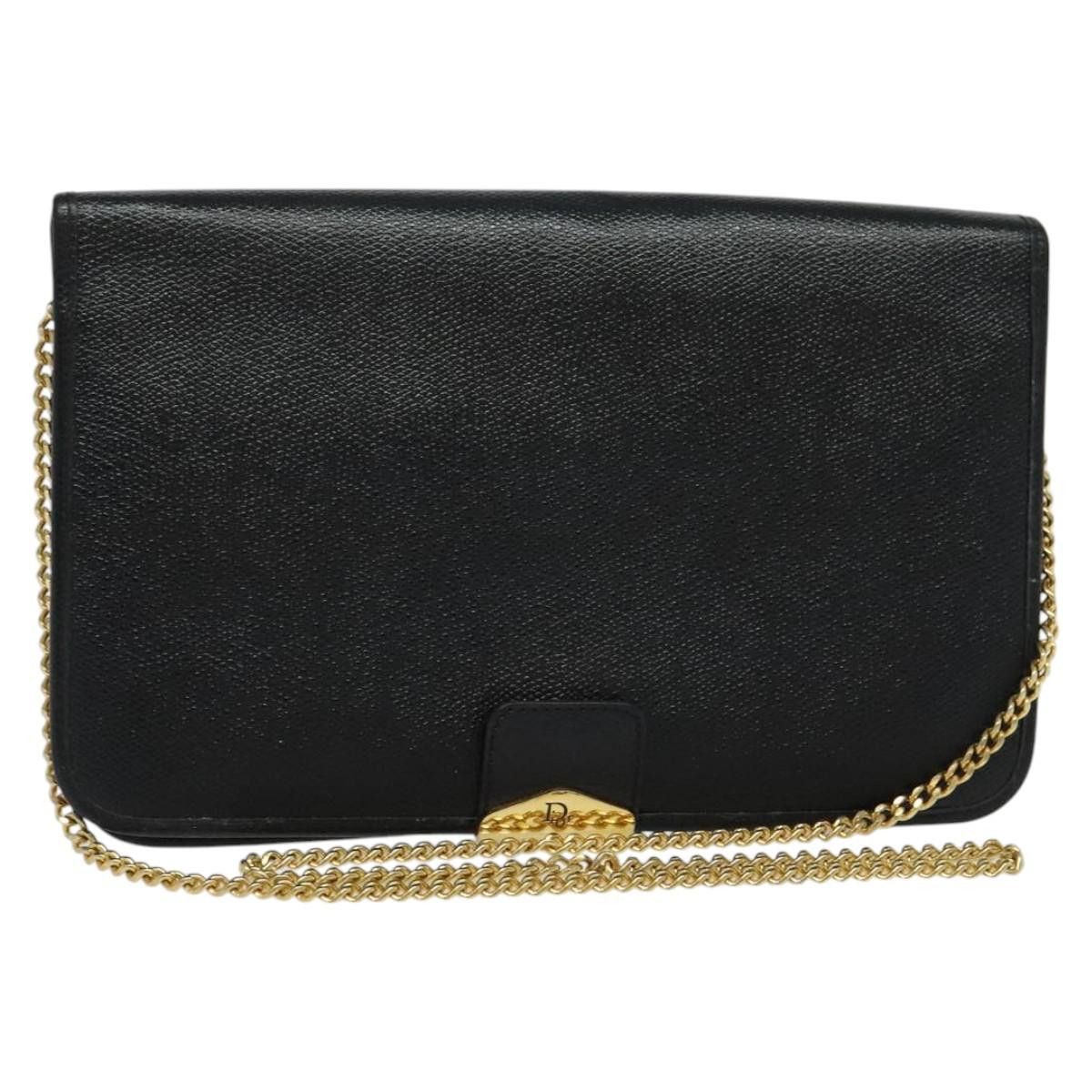 Dior DIOR Chain Shoulder Bag Leather Navy Gold Size ONE SIZE - 1 Thumbnail