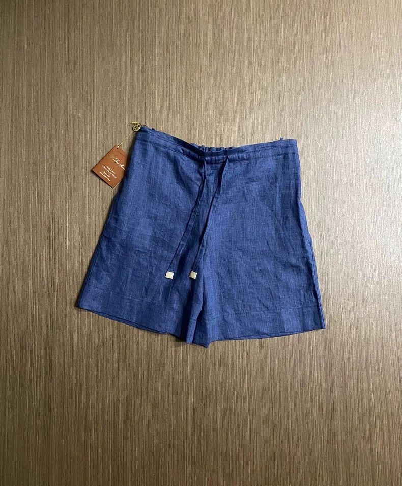 Loro Piana LORO PIANA Ladies' linen casual shorts 100% aloe vera line Size 25" / US 0 / IT 36 - 1 Thumbnail