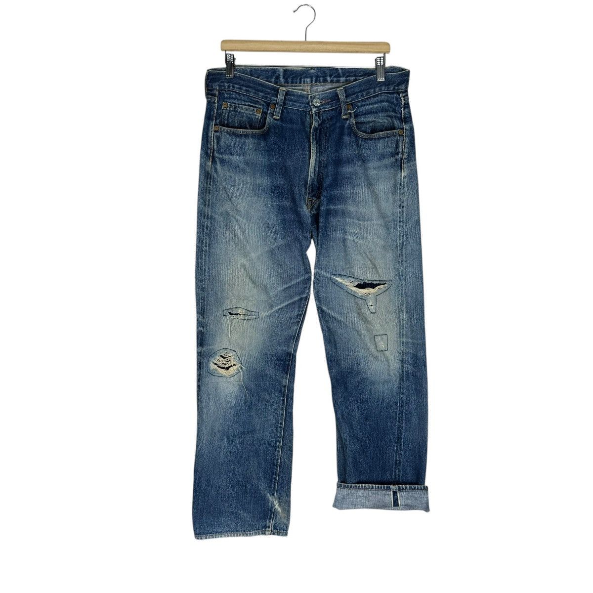 Denime 🌟DENIM JAPAN PATCHWORK JEANS PANTS Size US 34 / EU 50 - 1 Thumbnail