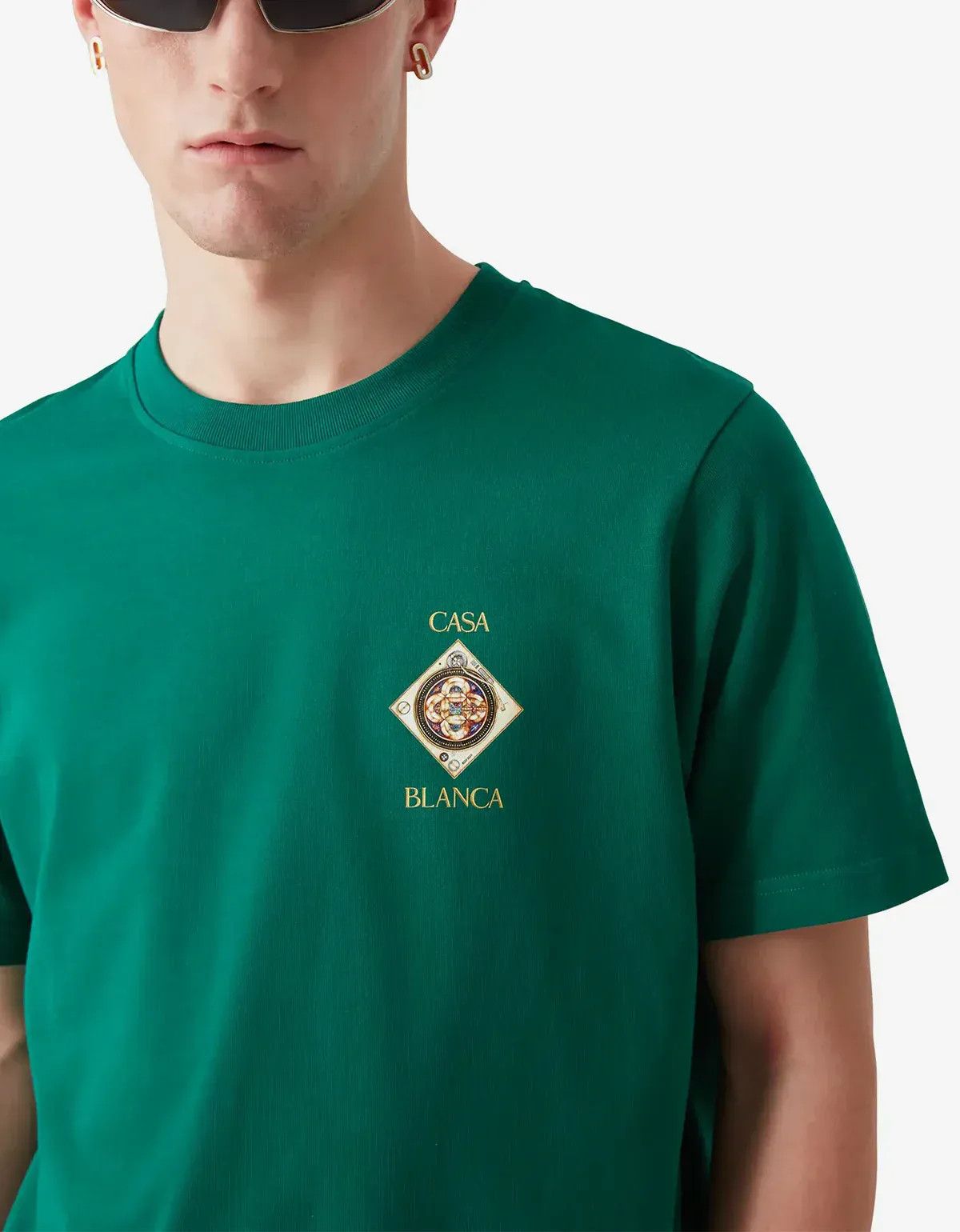 Casablanca Green Plafond Orne De Musique Short SleeveT‑Shirt
