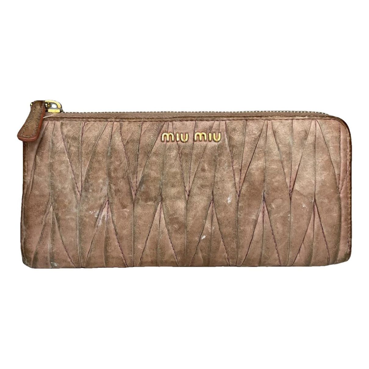 Miu Miu Beige Leather Wallet Size ONE SIZE - 1 Thumbnail