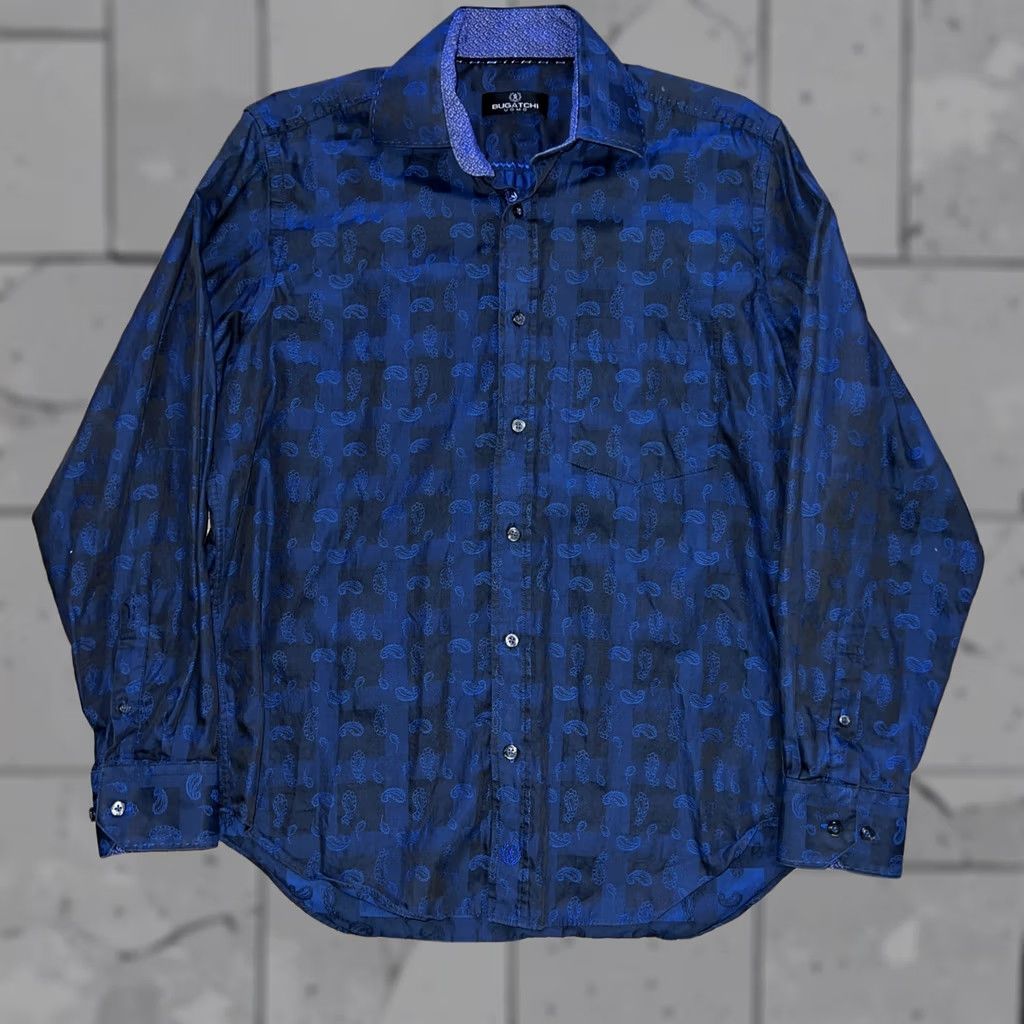 BUGATCHI Bugatchi Uomo Blue Paisley Shirt Mens Size M Long Sleeve Button-Up Shirt M Mens Blue Paisley Bugatchi Uomo Shirt Size US M / EU 48-50 / 2 - 1 Thumbnail