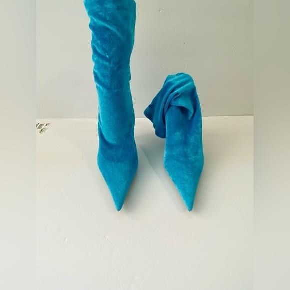 Balenciaga New Womens BALENCIAGA Velvet Printed Sock Boots Size 37","de Size US 7 / IT 37 - 2 Thumbnail