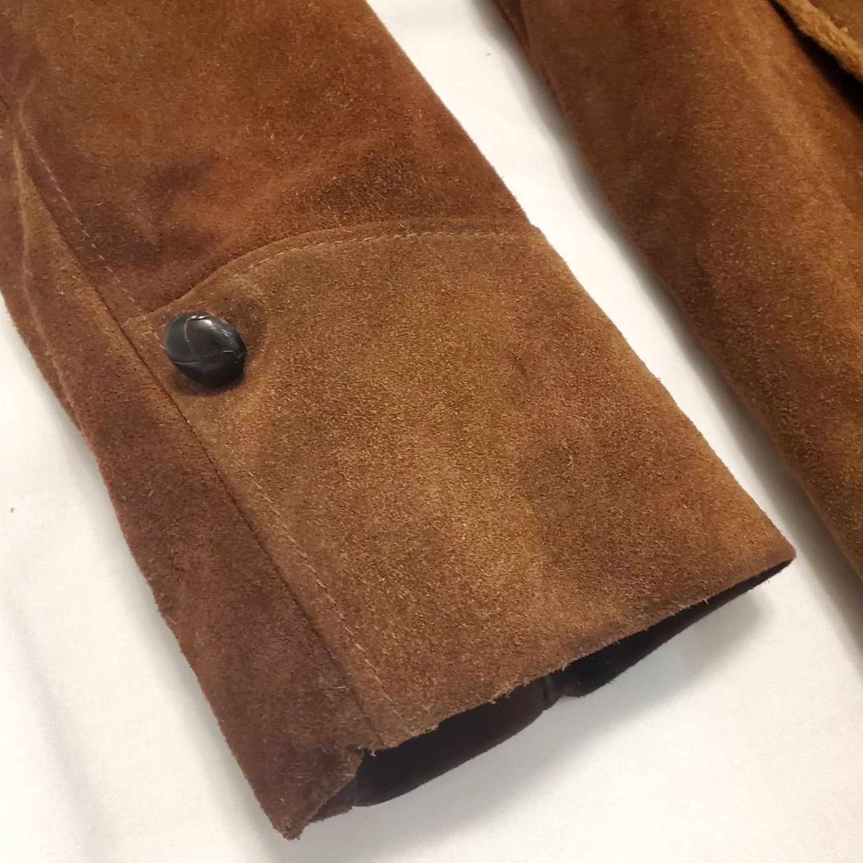 Sears VINTAGE SEARS Mens L Brown Suede Leather Rancher Western Lined Jacket Coat 70s Vtg 42 Size US L / EU 52-54 / 3 - 5 Thumbnail