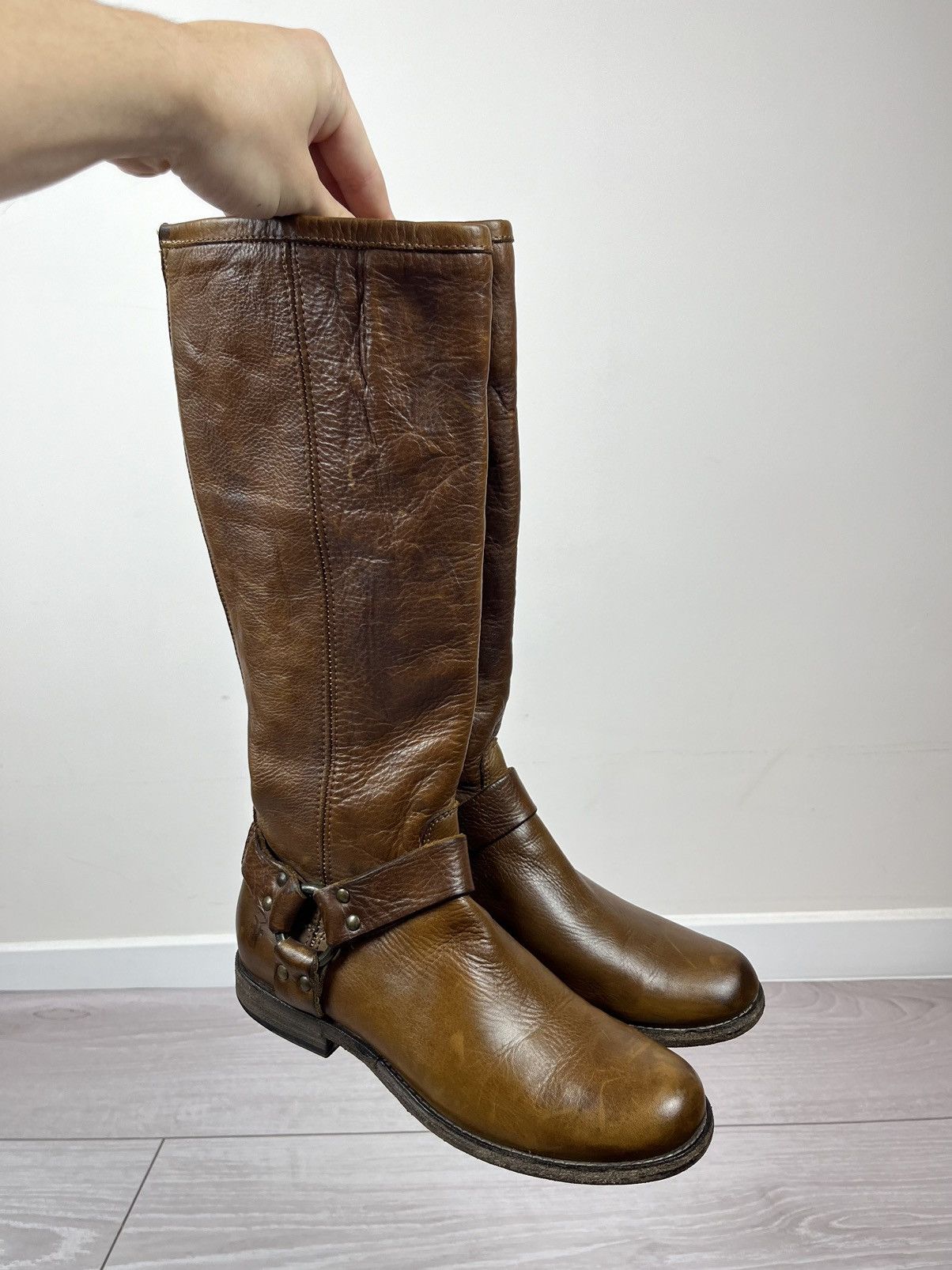 Frye Frye USA Melissa Brown Leather High Womens Boots Size US 7 / IT 37 - 2 Thumbnail