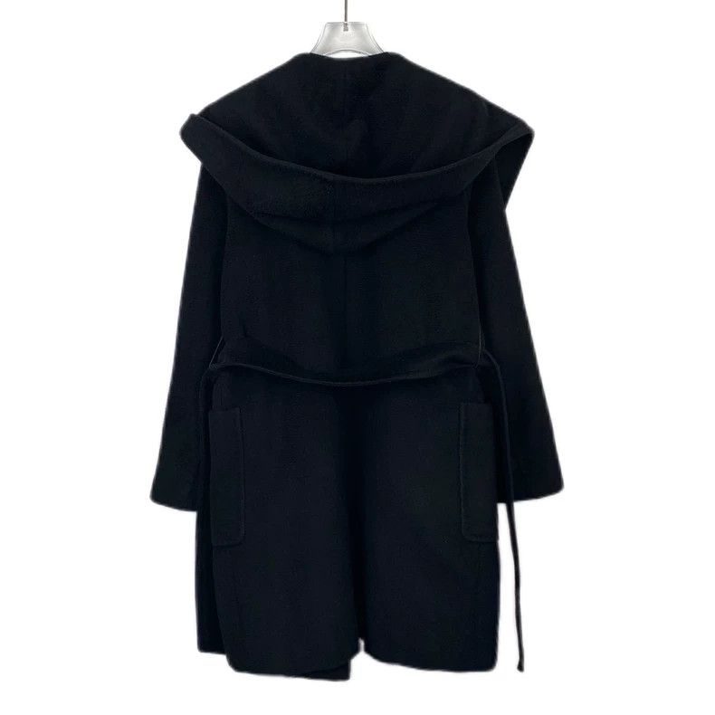 Max Mara Max Mara Black hooded belted cashmere coat Size M / US 6-8 / IT 42-44 - 2 Thumbnail