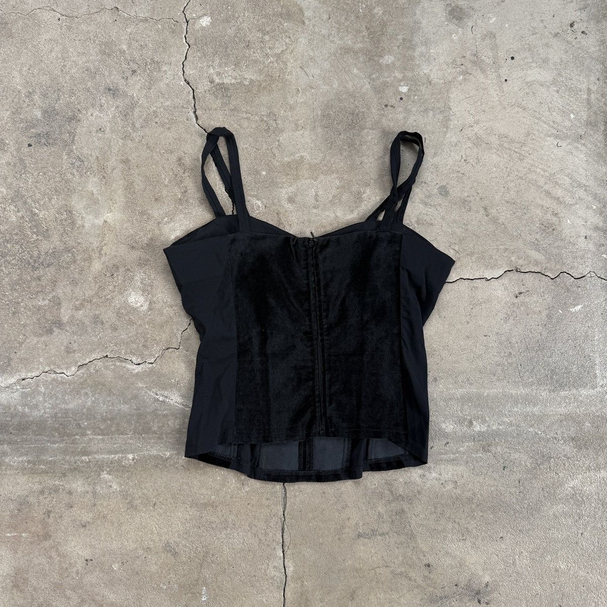 Vintage Sandro Ferrone Italy Black Corset Tank Top Size M / US 6-8 / IT 42-44 - 2 Thumbnail