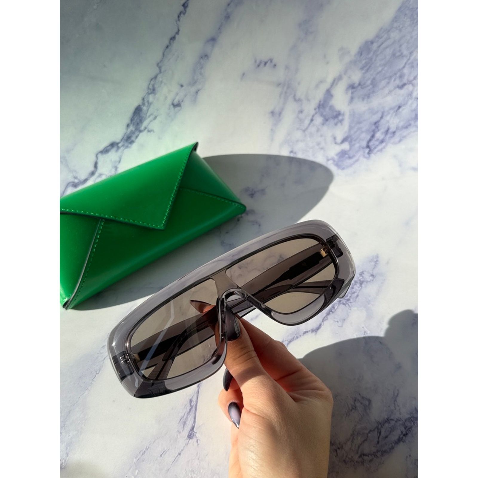 Bottega Veneta NEW Bottega Veneta BV1281S Grey Mask Sunglasses $595 Size ONE SIZE - 3 Thumbnail