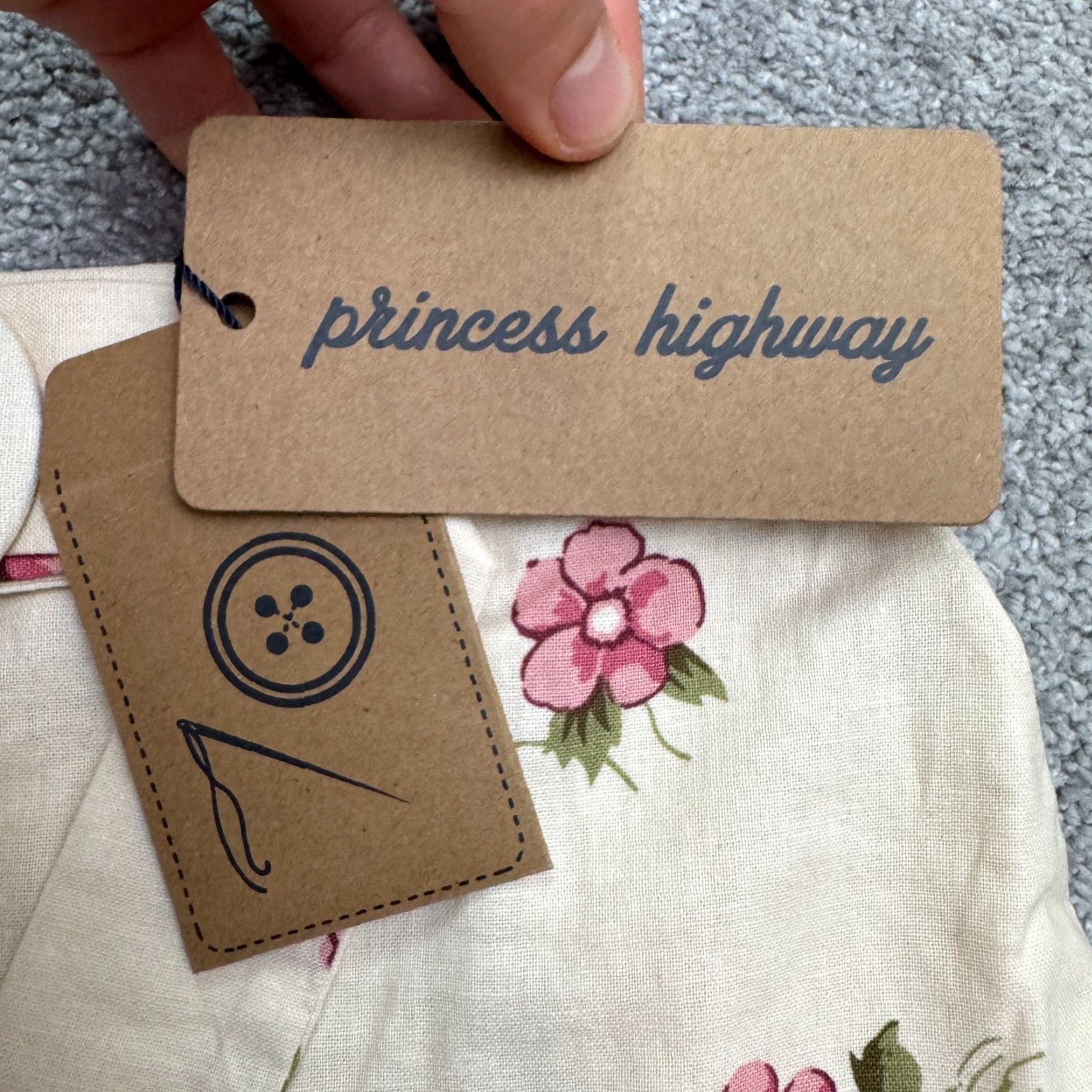 Vintage Princess Highway Floral Skirt Womens Size 6 Beige Belted A-Line Casual Summer NWT Size 28" / US 6 / IT 42 - 7 Thumbnail