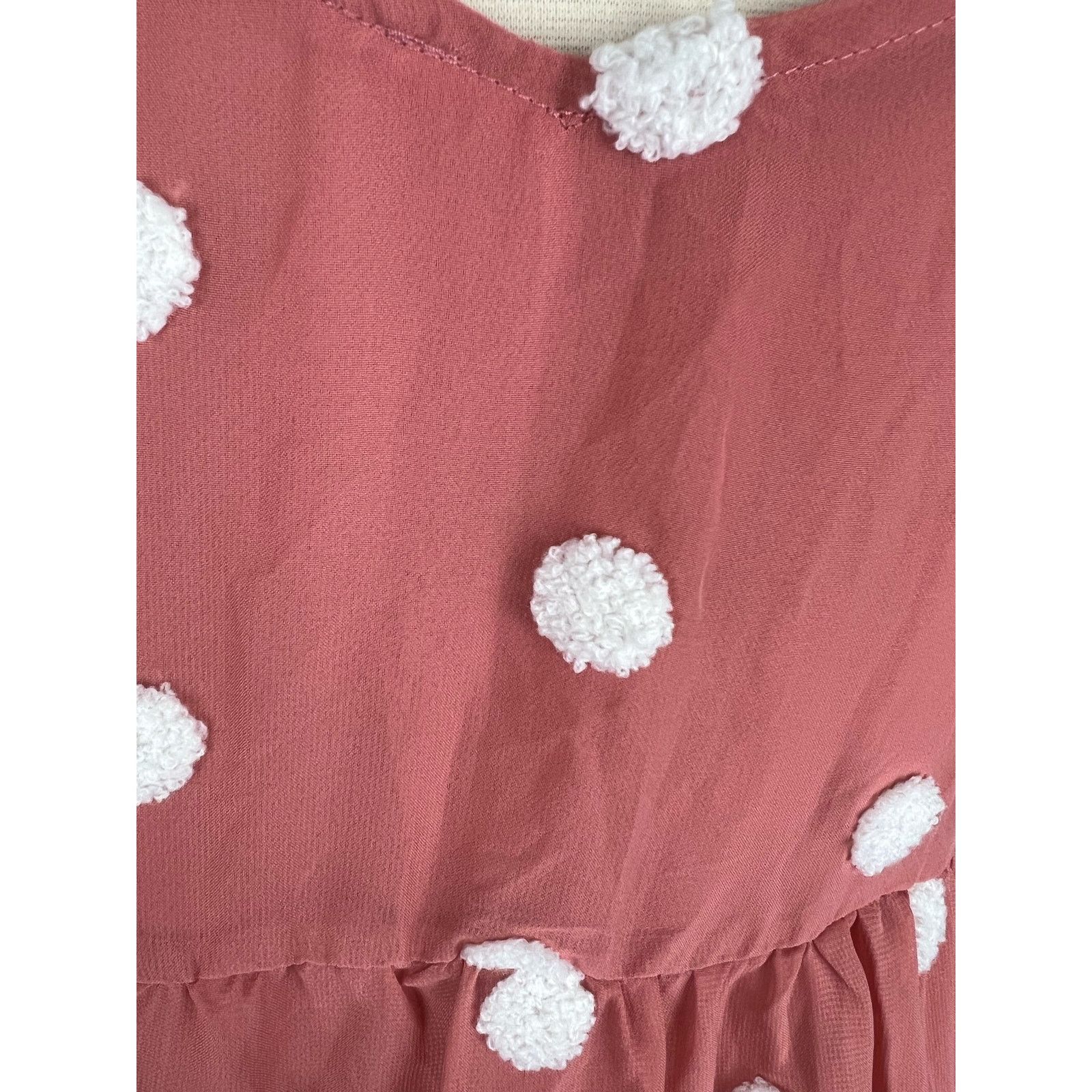 Macys Mine | Women's Textured Swiss Dot Mini Dress Apricot | Small Size S / US 4 / IT 40 - 9 Thumbnail