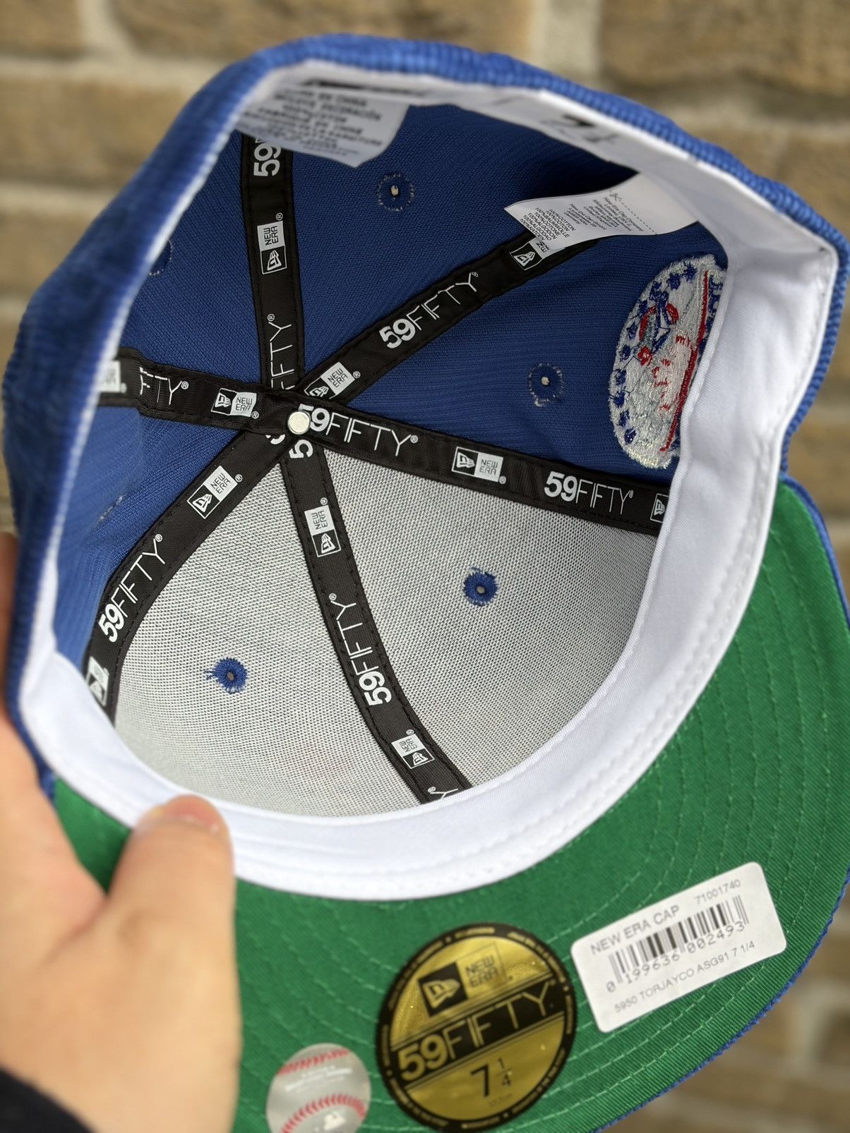 Topperz Blue Corduroy Toronto Blue Jays size 7 1/4 Size ONE SIZE - 4 Thumbnail
