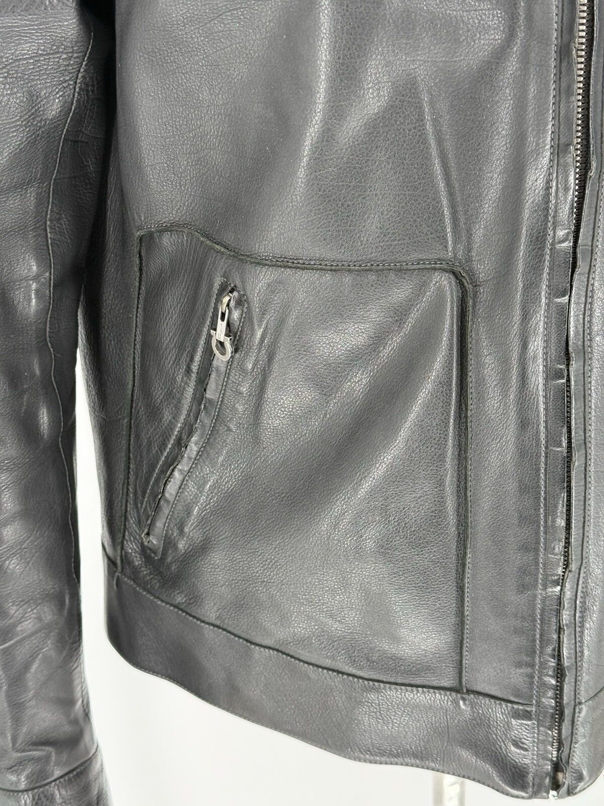Salvatore Ferragamo Men’s Salvatore Ferragamo Black Leather Jacket Size 50 Size US M / EU 48-50 / 2 - 3 Thumbnail