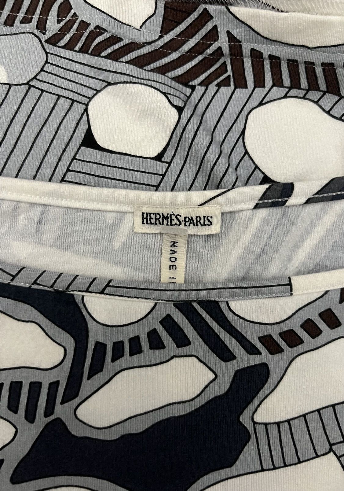 Hermes Old Hermés - Maison Martin Margiela Era - AOP Boat Neck Top Size L / US 10 / IT 46 - 9 Thumbnail
