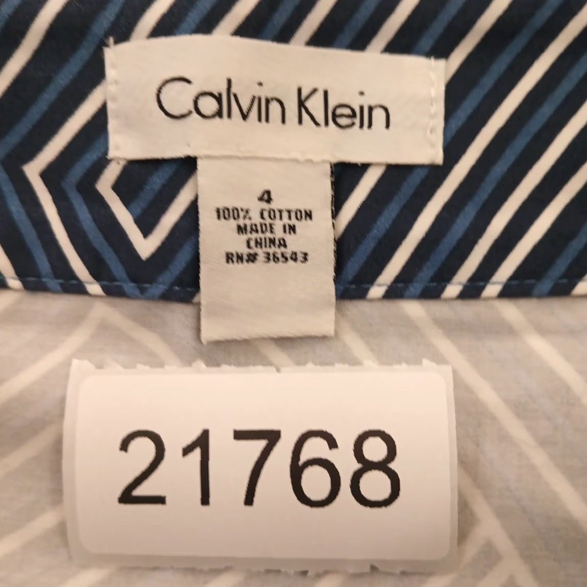 Calvin Klein Calvin Klein Skirt Short Blue Geometric Pockets Cotton Size 4 Women's Pencil Zip Reactivation: None Size 27" / US 4 / IT 40 - 6 Thumbnail