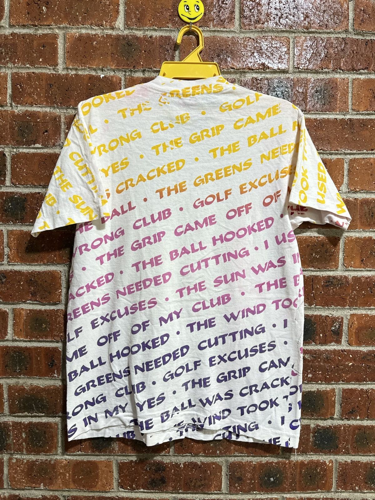 Fruit Of The Loom × Vintage Vintage 90s Golf Excuses Aop Faded Tee Size US L / EU 52-54 / 3 - 6 Thumbnail